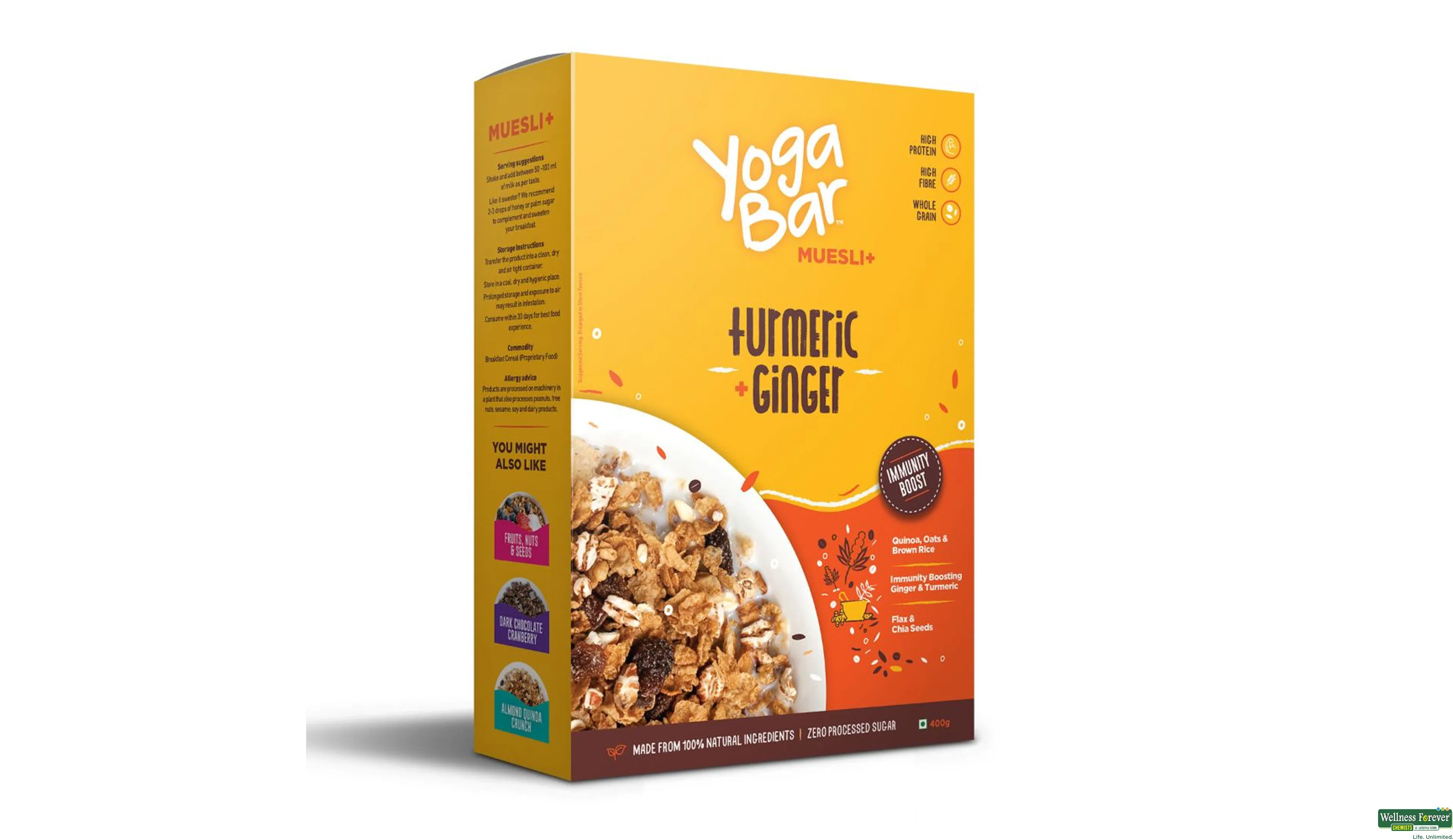 Buy Yogabar Turmeric and Ginger Wholegrain Breakfast Muesli, 400 g Online  at Best Prices