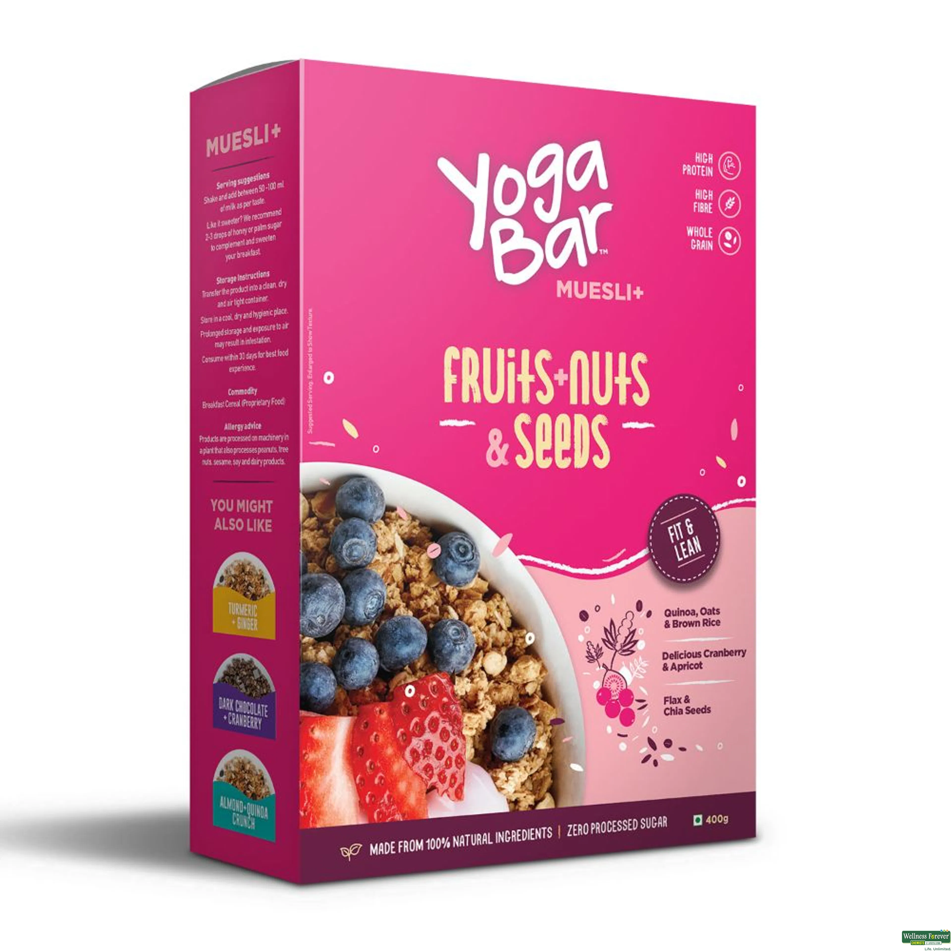 Yogabar Wholegrain Breakfast Muesli Fruits Nuts & Seeds and Dark Chocolate  Cranberry Pack Of 2 in Bangalore at best price by Sproutlife Foods Pvt Ltd  - Justdial