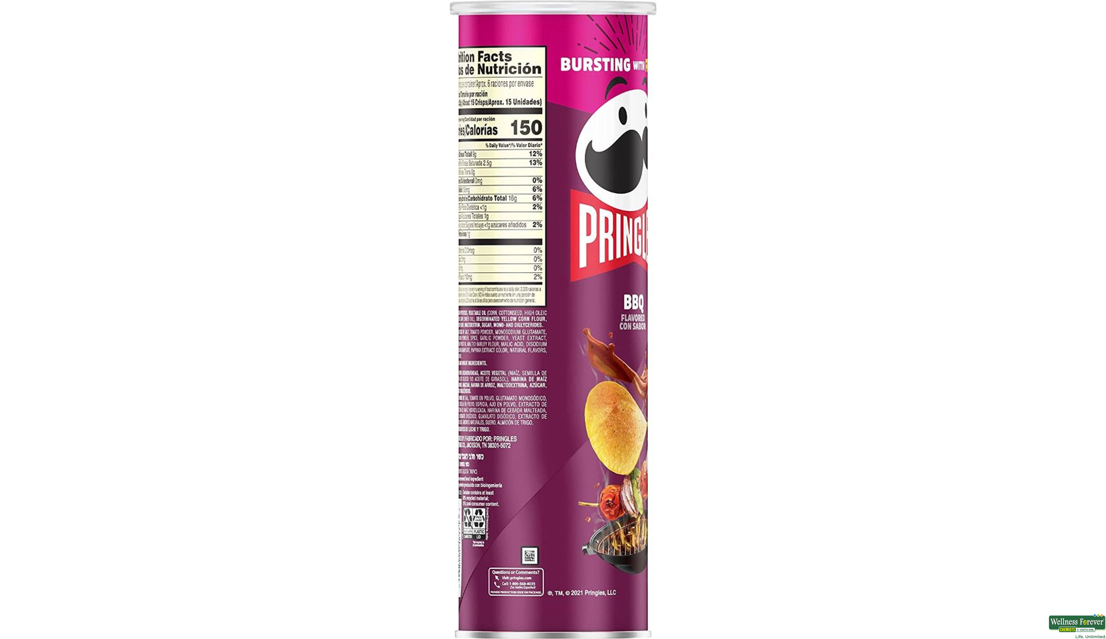 PRINGLES CHIPS MEMPHIS BBQ 158GM I- 2, 158GM, null