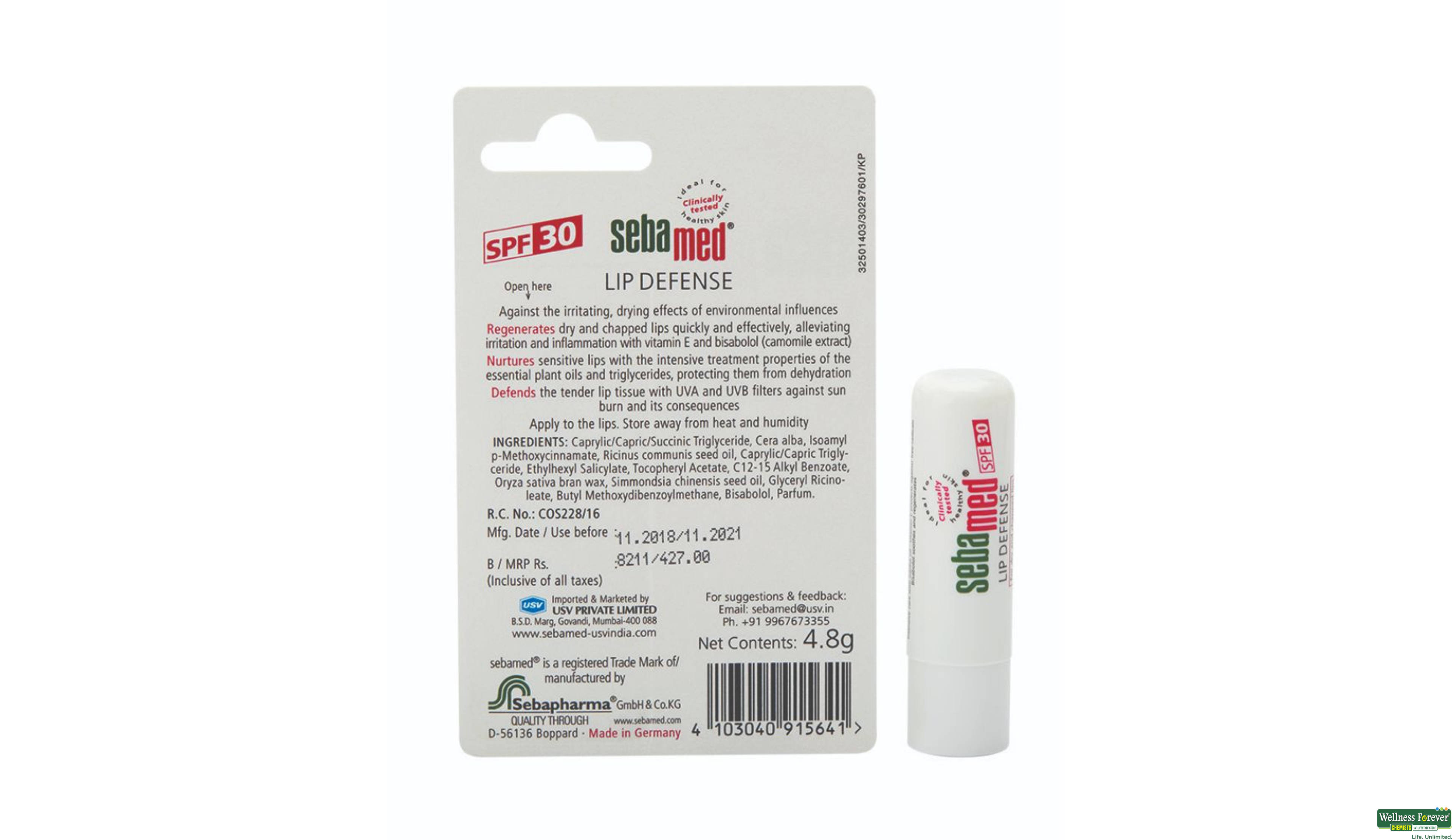 SEBAMED LIP DEFENSE SPF30 4.8GM- 5, 4.8GM, null