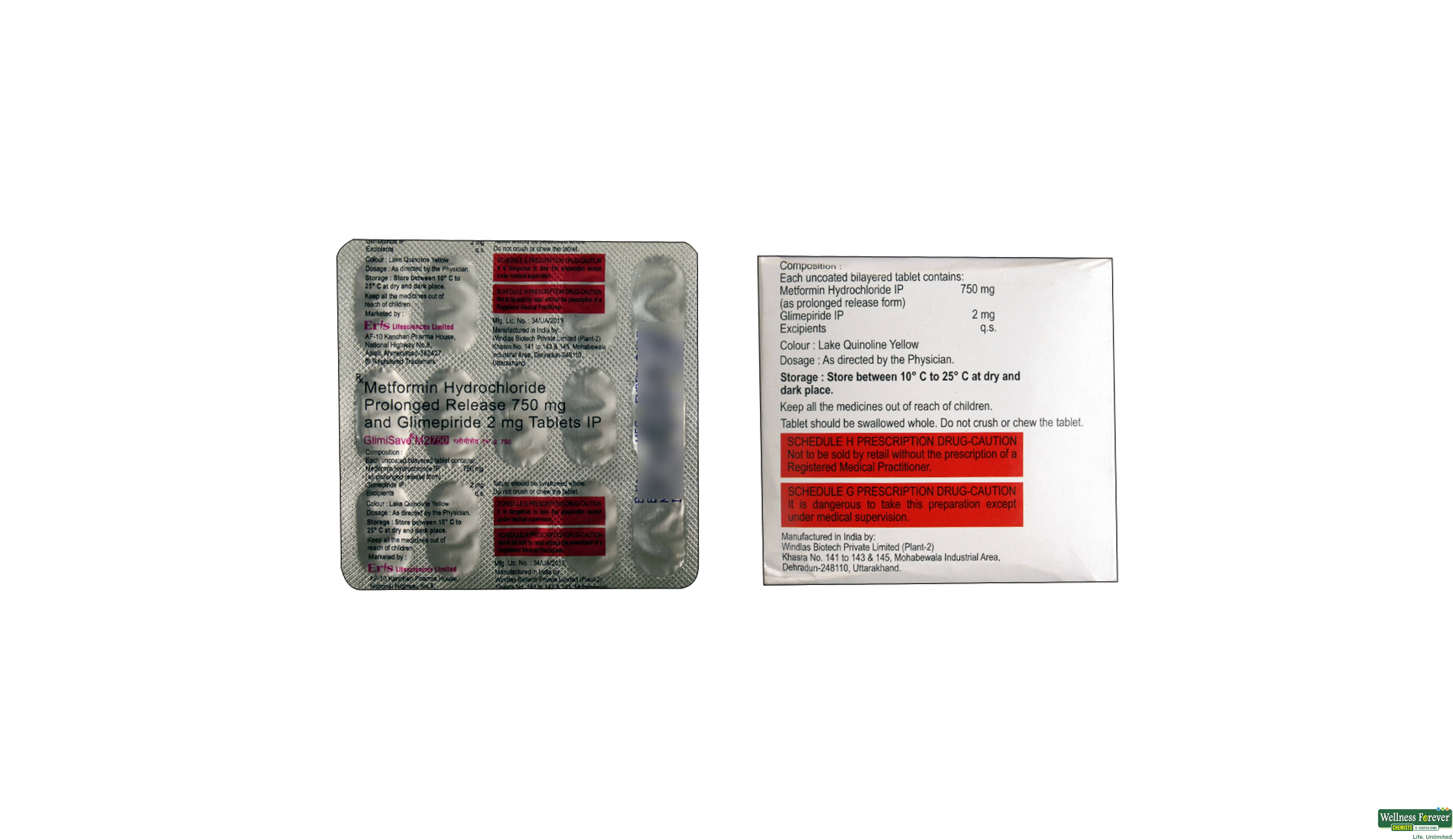 GLIMISAVE-M2/750MG 15TAB- 2, 15TAB, 