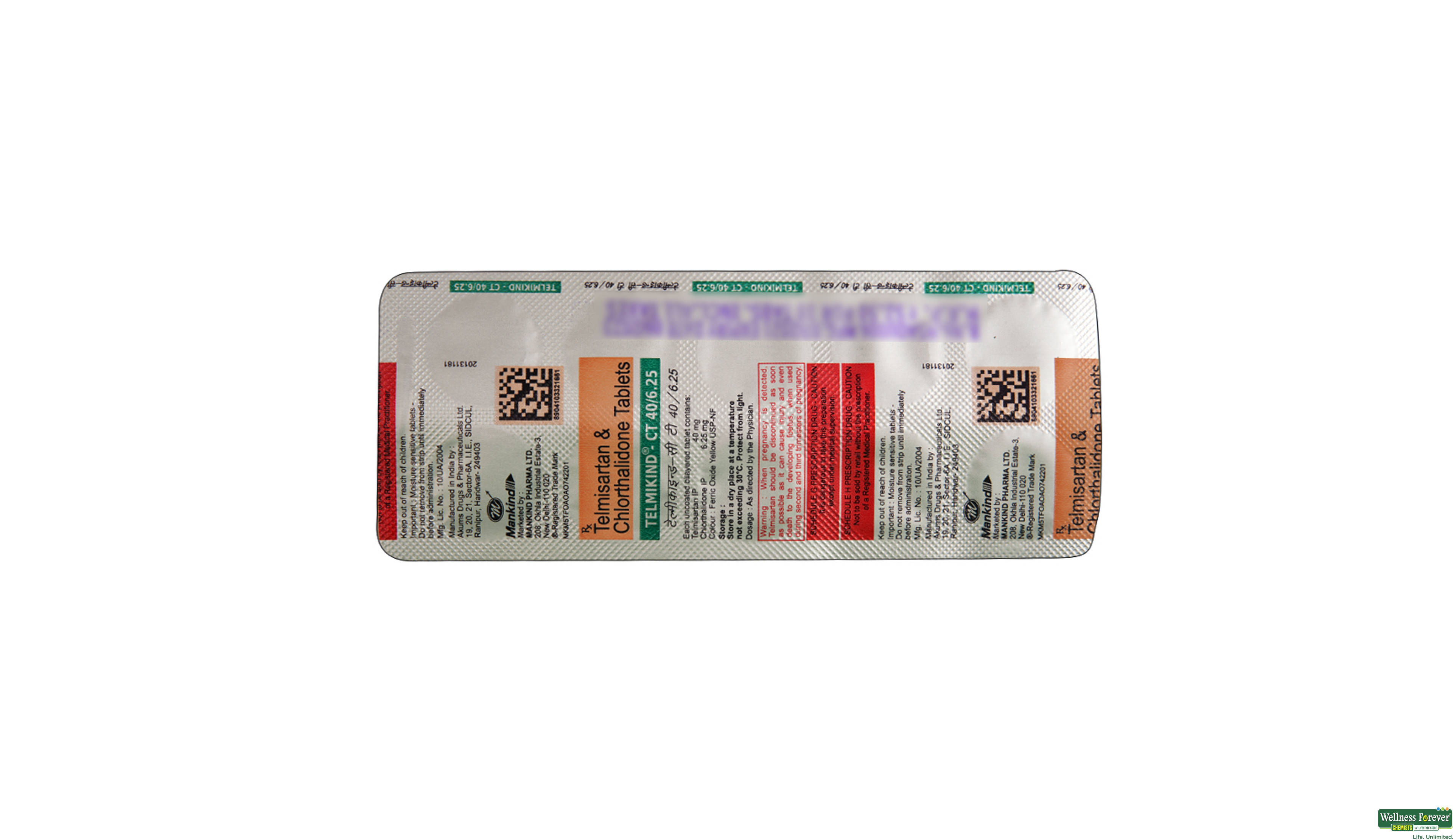TELMIKIND-CT 40/6.25MG 10TAB- 2, 10TAB, 