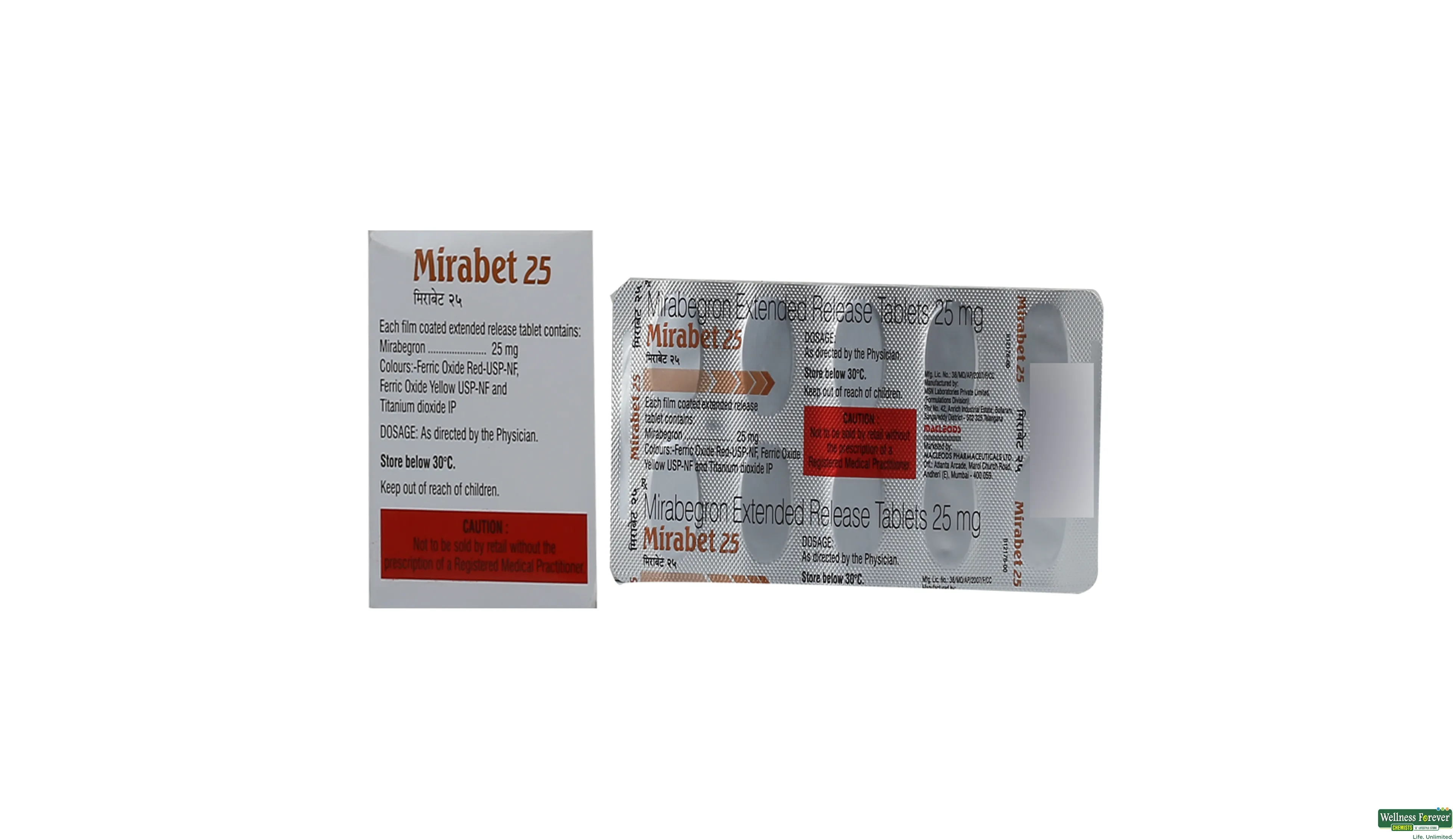 MIRABET 25MG 10TAB- 2, 10TAB, 