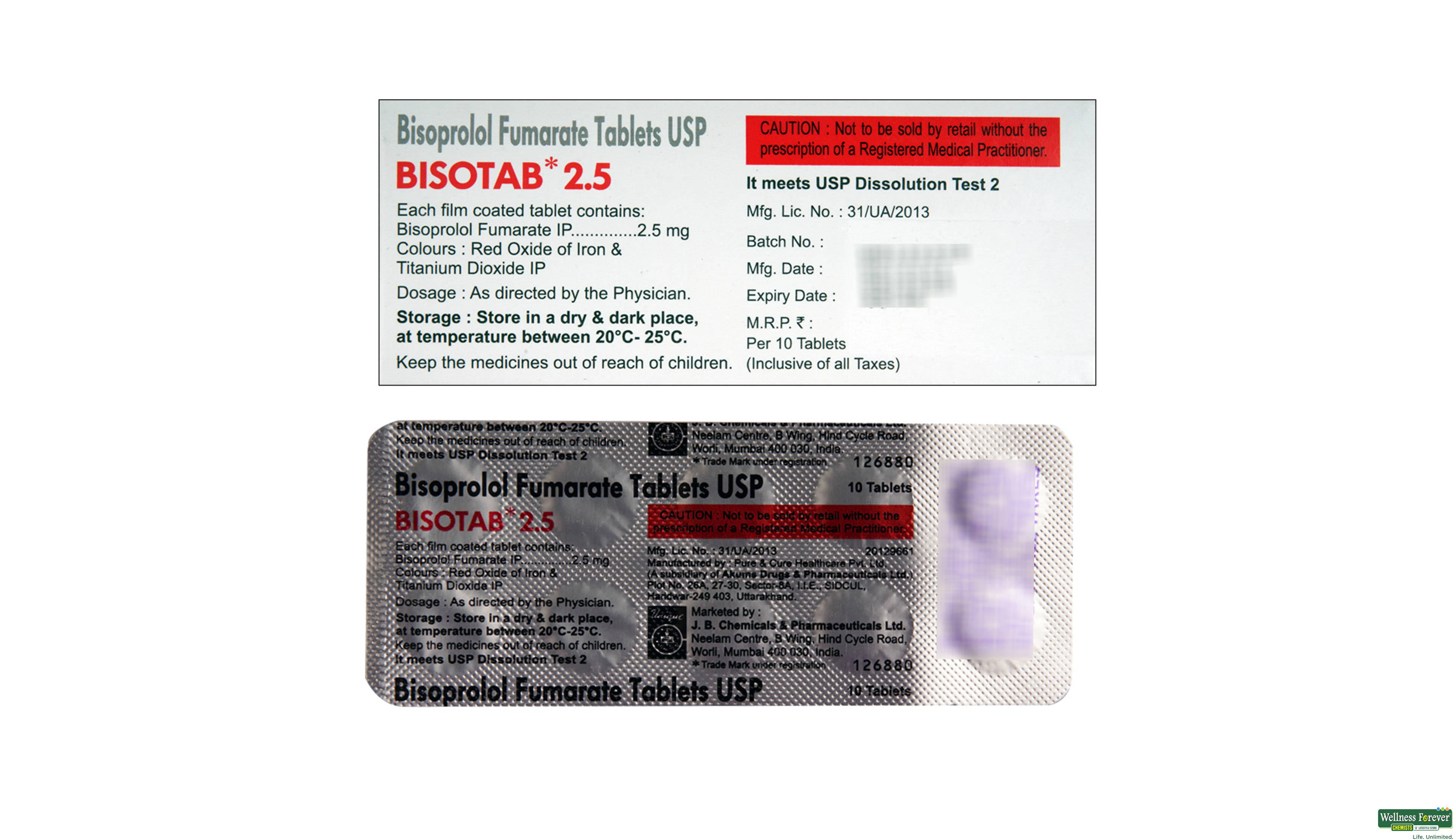 BISOTAB 2.5MG 10TAB- 2, 10TAB, 