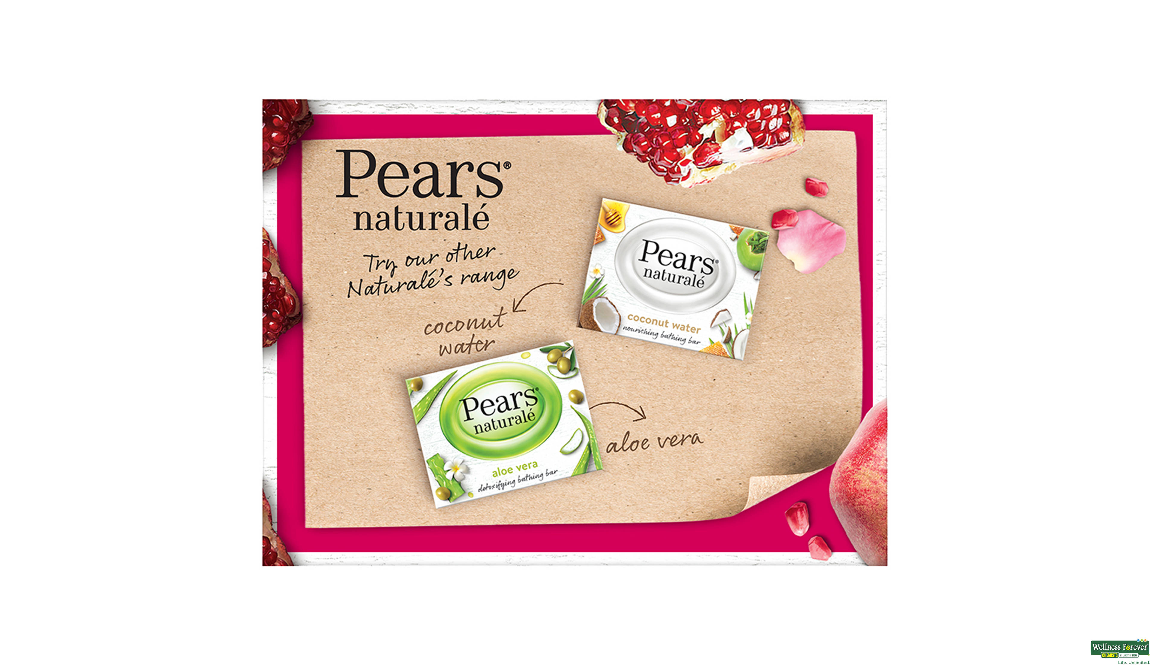 PEARS SOAP NATURALE/POMEGRANATE 3X125GM- 4, 125GM, 