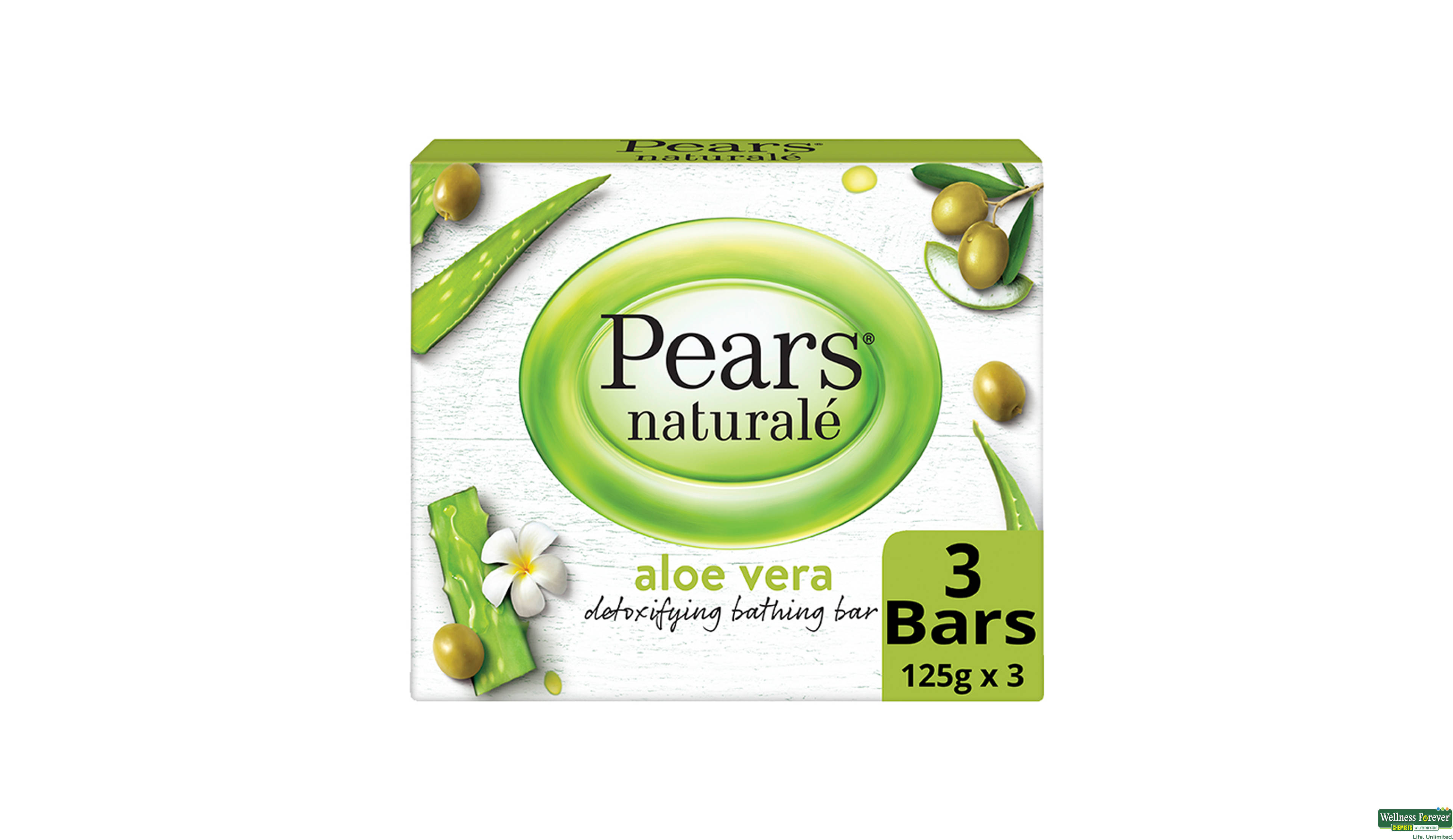 PEARS SOAP NATURALE/ALOE 3X125GM- 1, 125GM, 