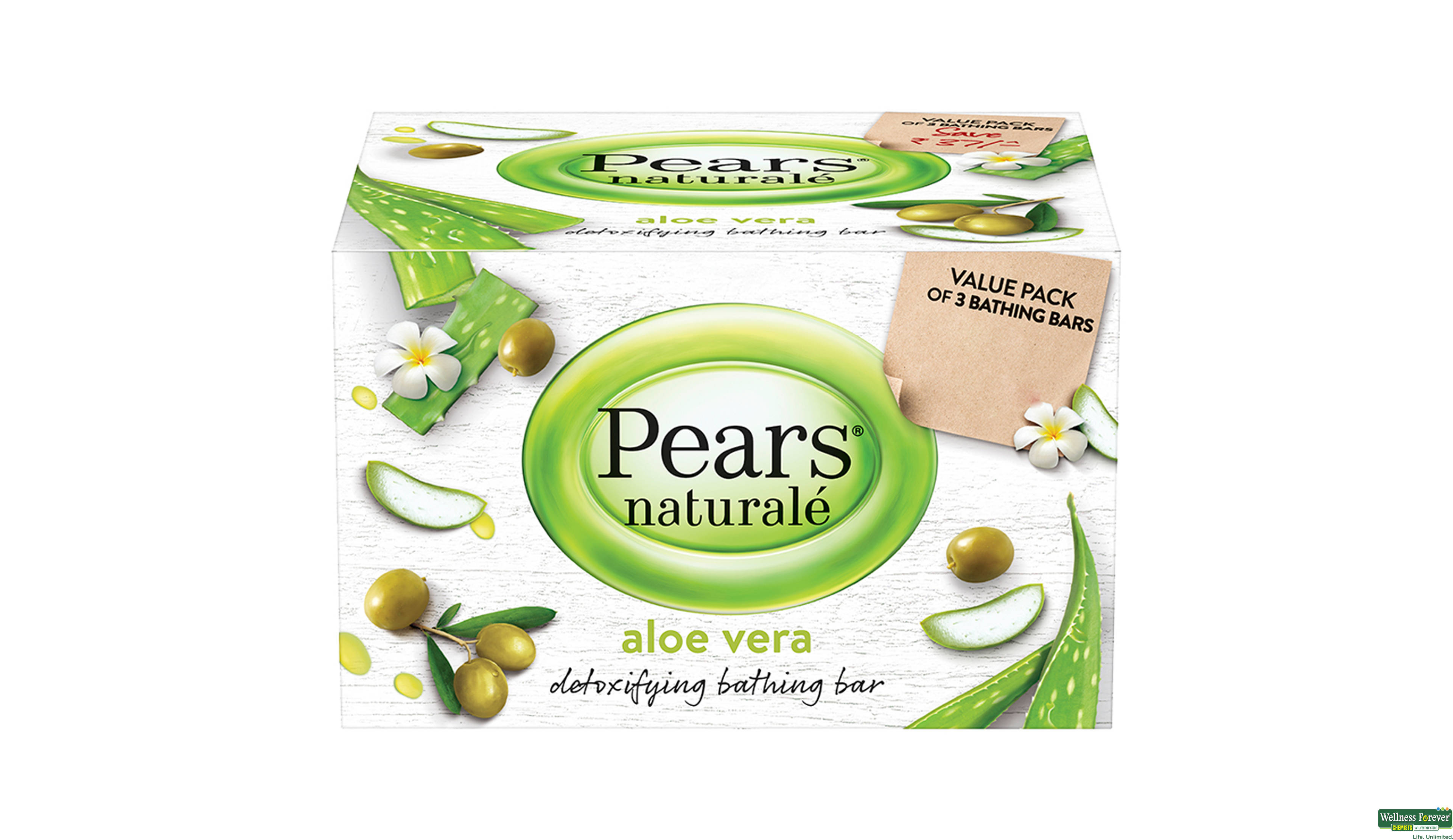 PEARS SOAP NATURALE/ALOE 3X125GM- 2, 125GM, 