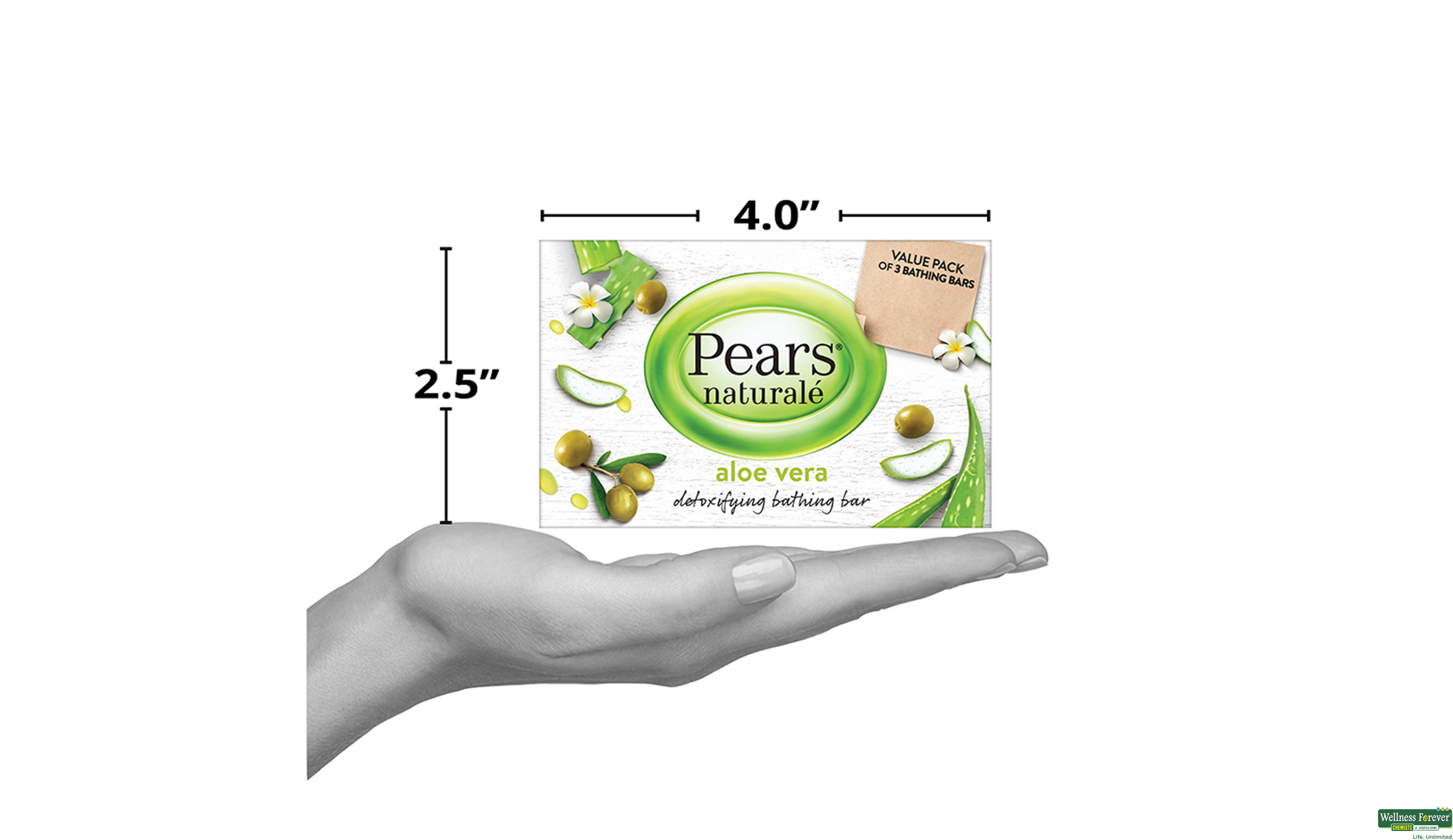 PEARS SOAP NATURALE/ALOE 3X125GM- 5, 125GM, 