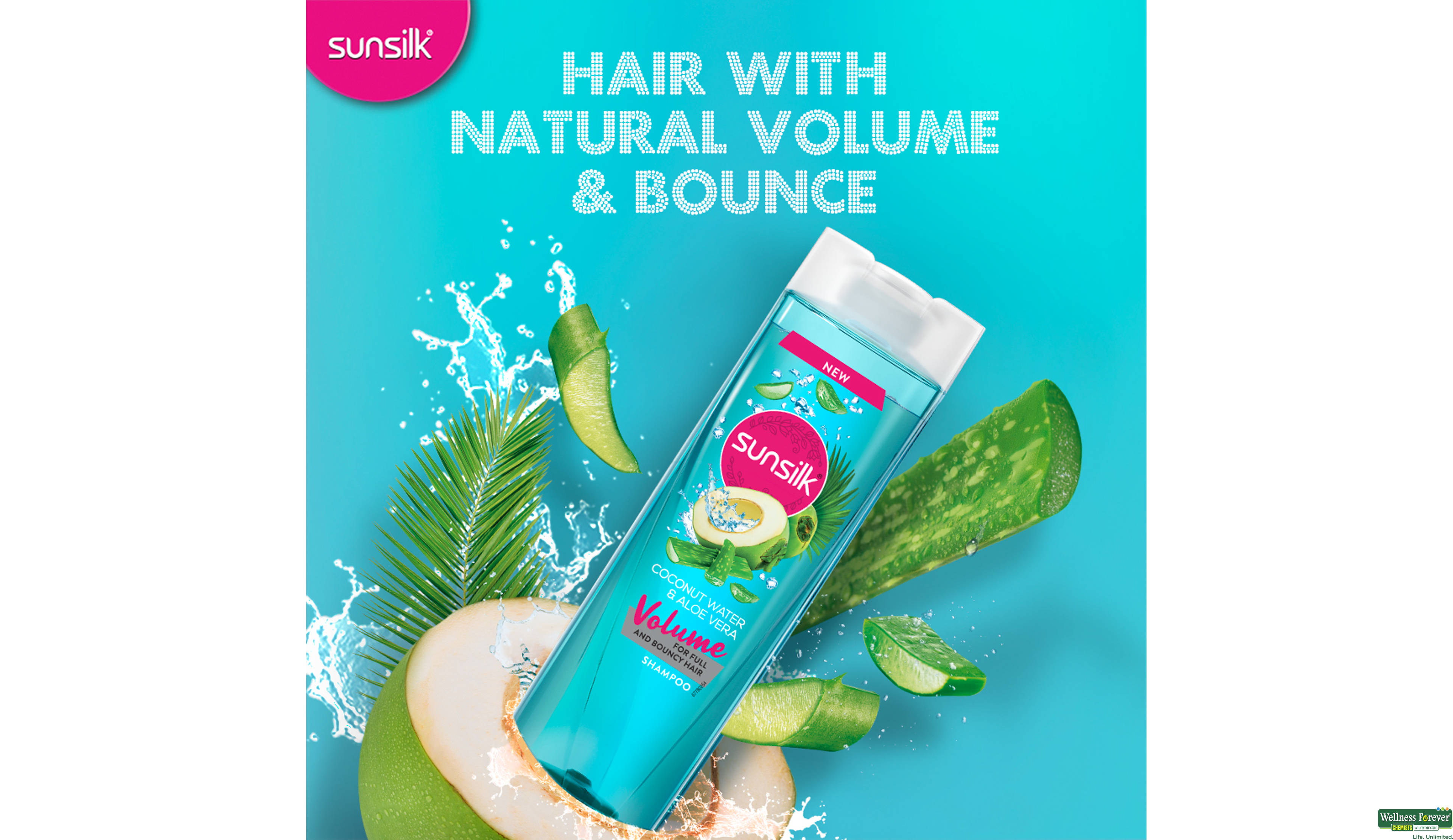 SUNSILK SHMP COCO WATER/ALOE 195ML- 4, 195ML, 