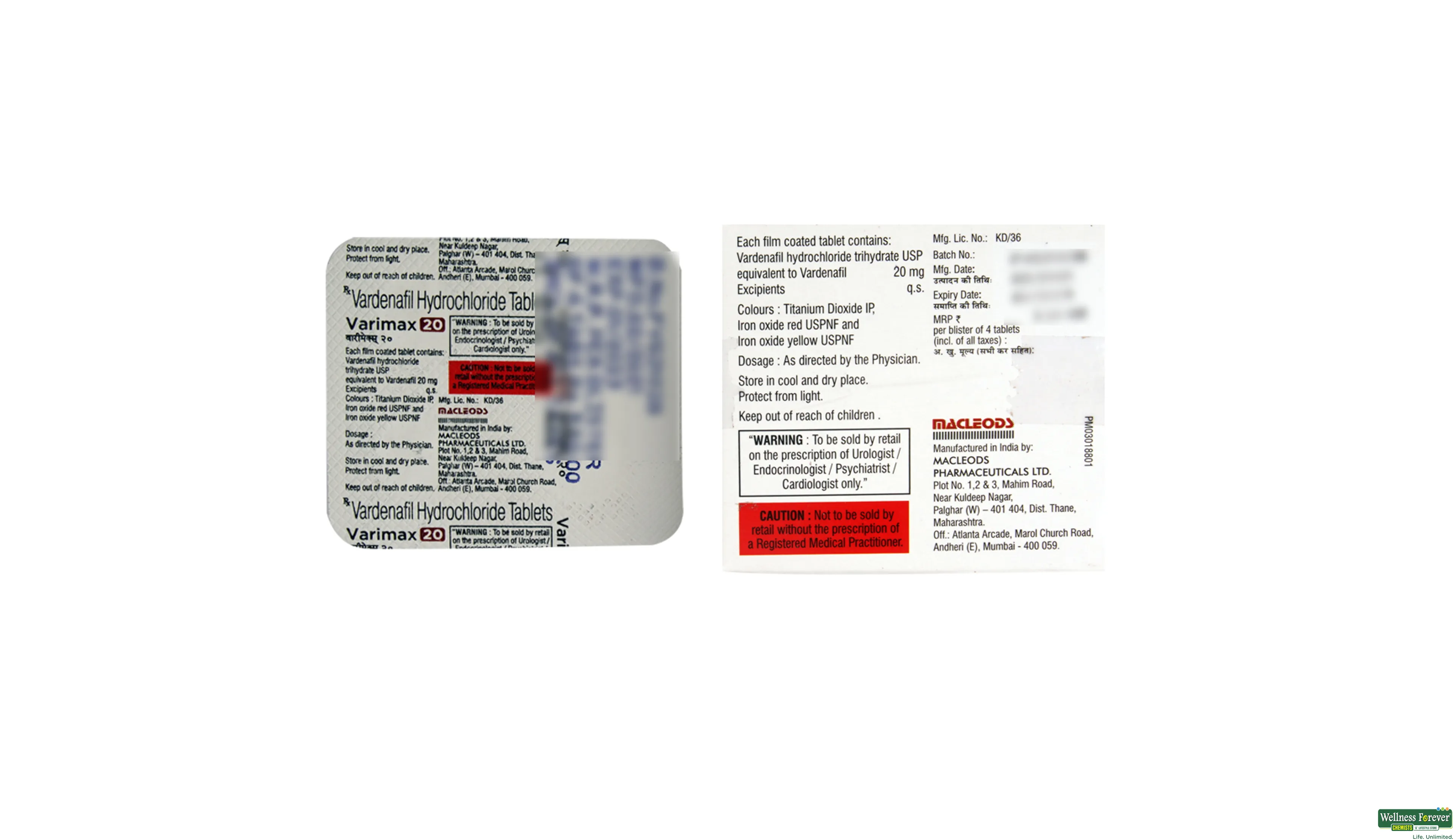 VARIMAX 20MG 4TAB- 2, 4TAB, 