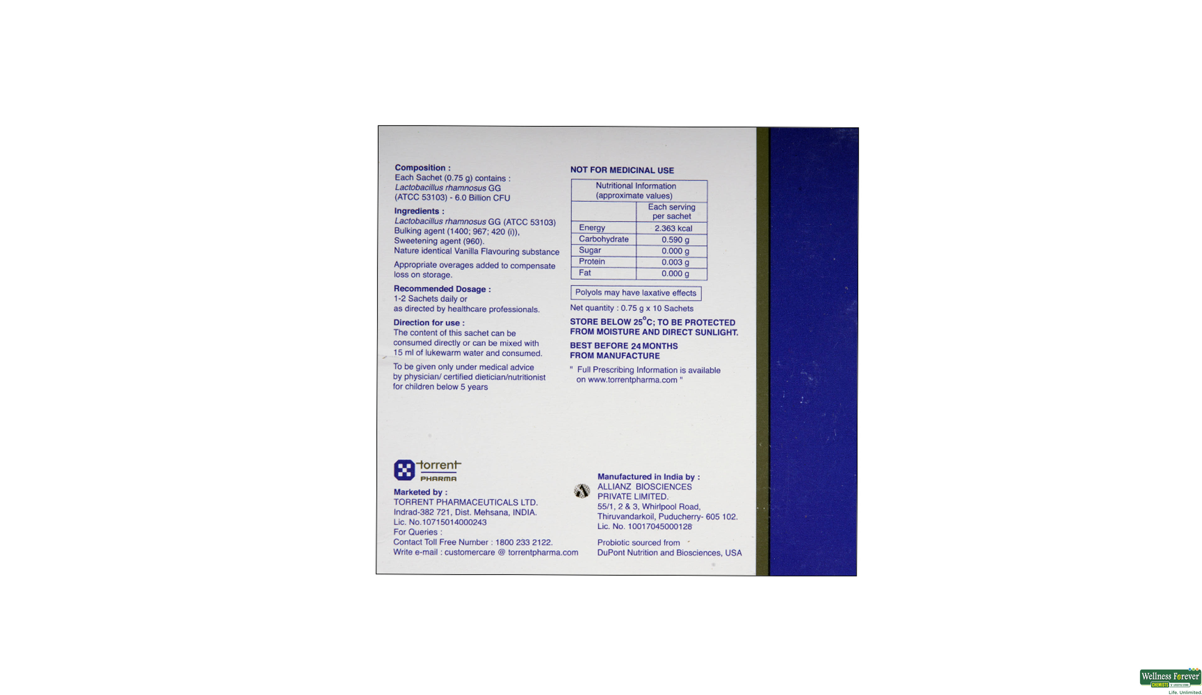 VIZYLAC-GG GRANULES 0.75GM- 2, 0.75GM, 