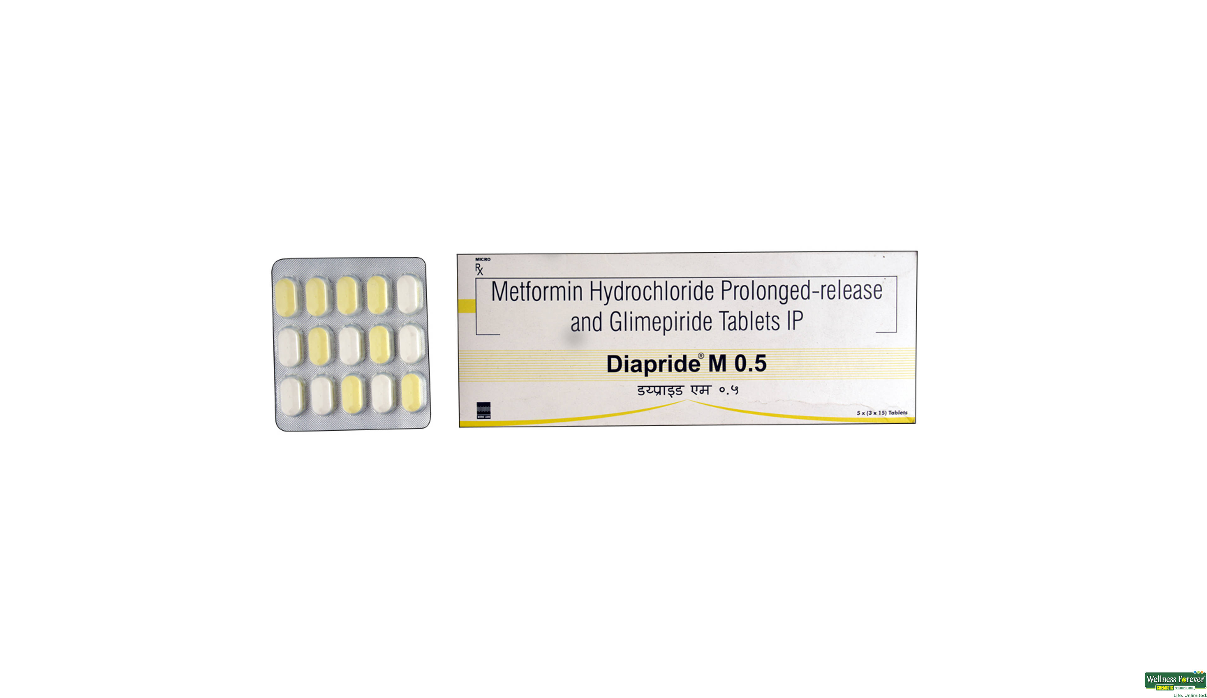 DIAPRIDE-M 0.5MG 15TAB- 1, 15TAB, 