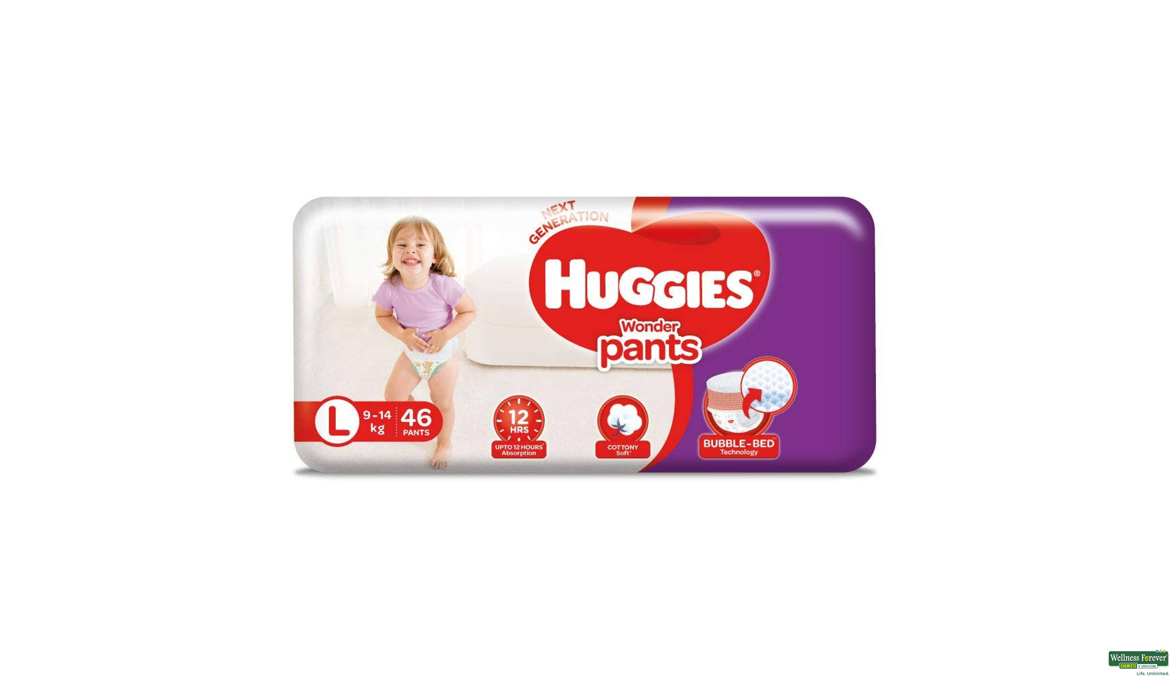 HUGG DIAP PANTS WONDER L 46PC- 1, 46PC, 