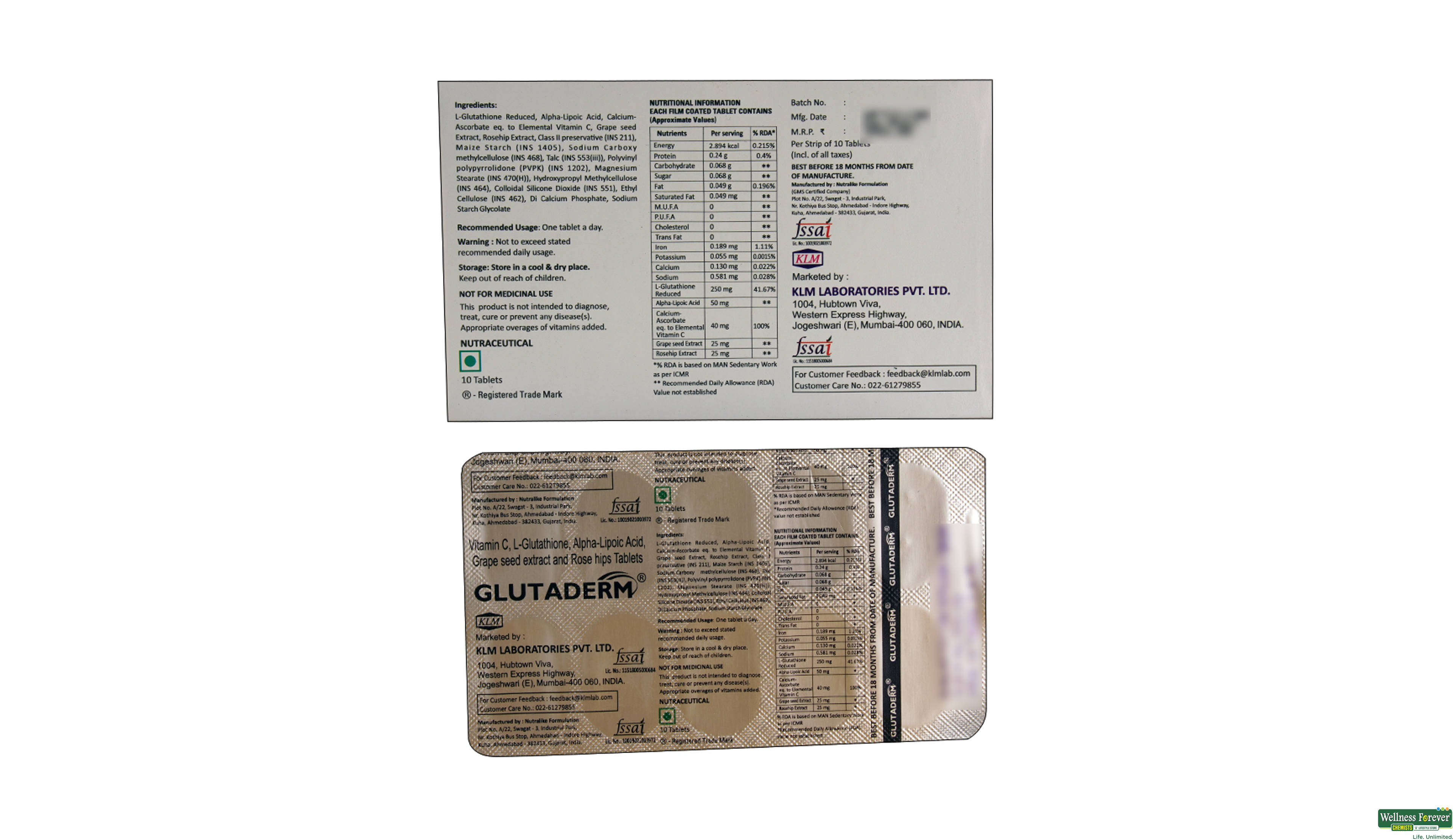 GLUTADERM 10TAB- 2, 10TAB, 