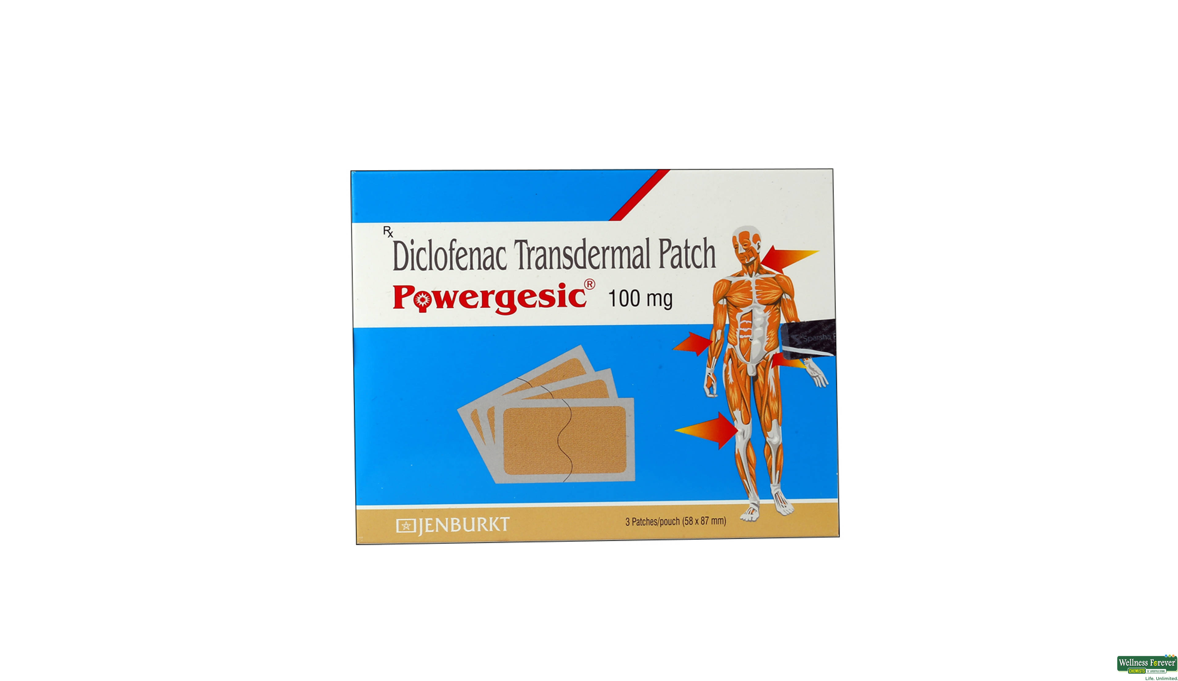 POWERGESIC 100MG PATCH 3PC- 1, 3PATCH, 