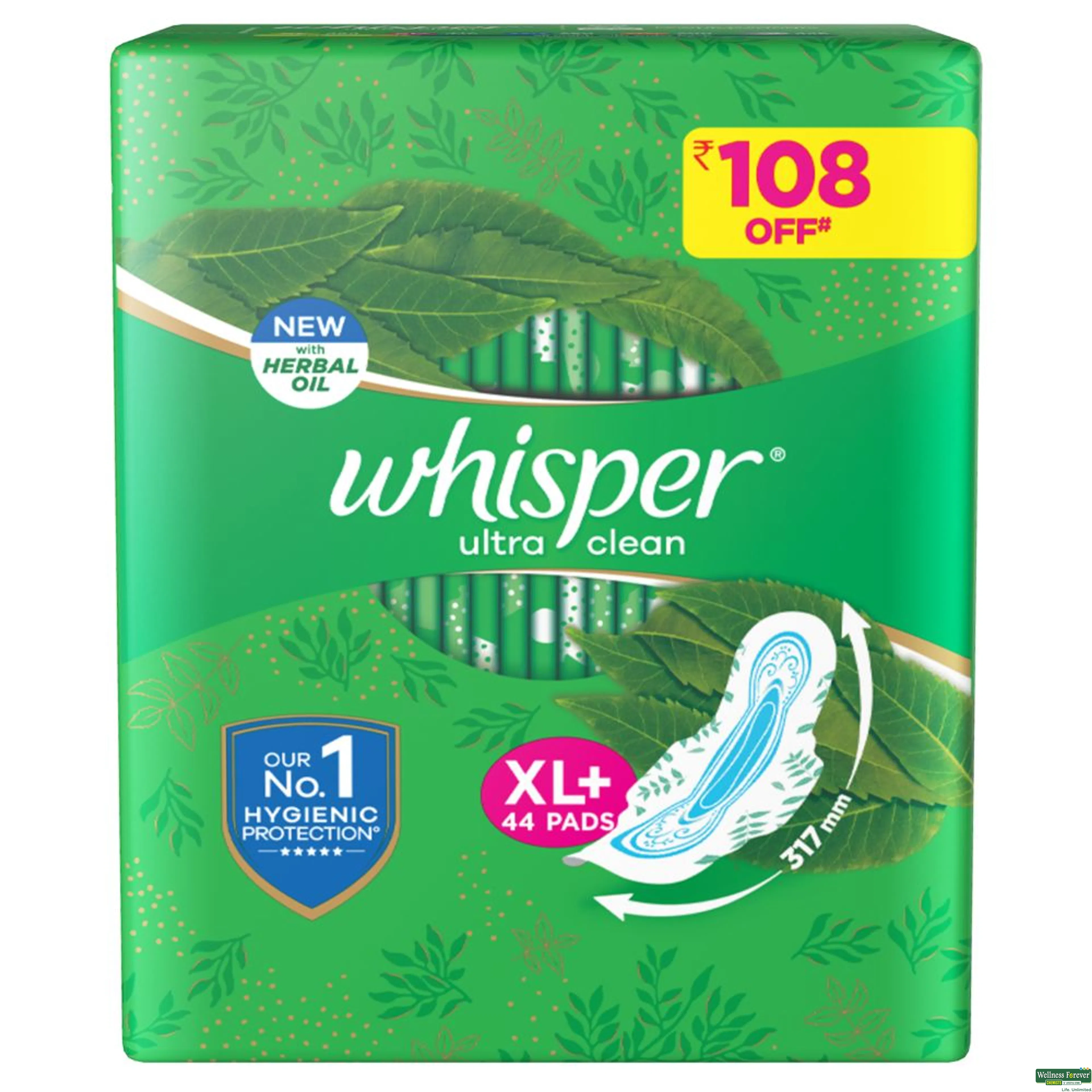 WHISPER SA/PADS ULTRA CLE WING XL P 44PC-image