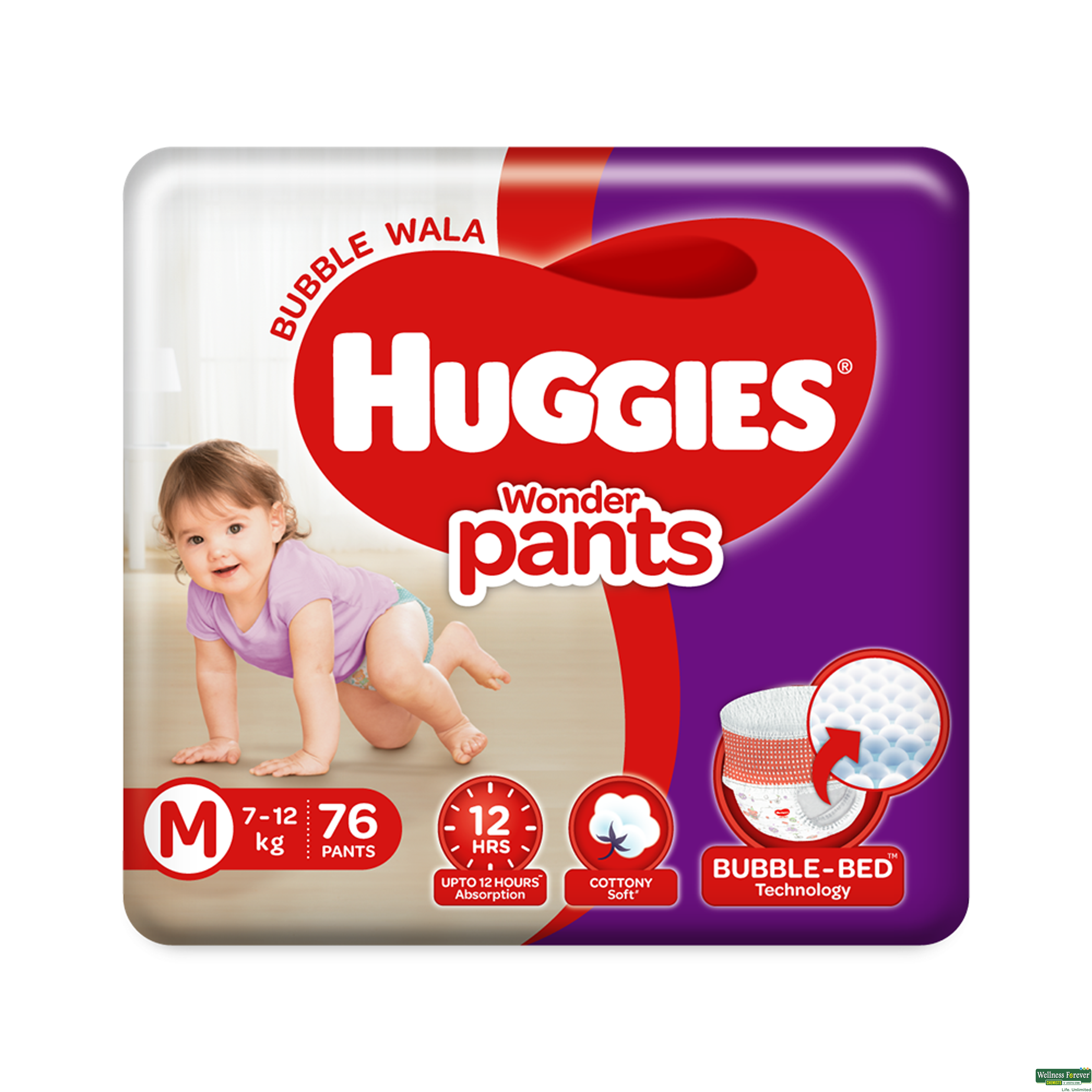 Huggies Wonder Pants Diapers, Medium, 76 pcs-image