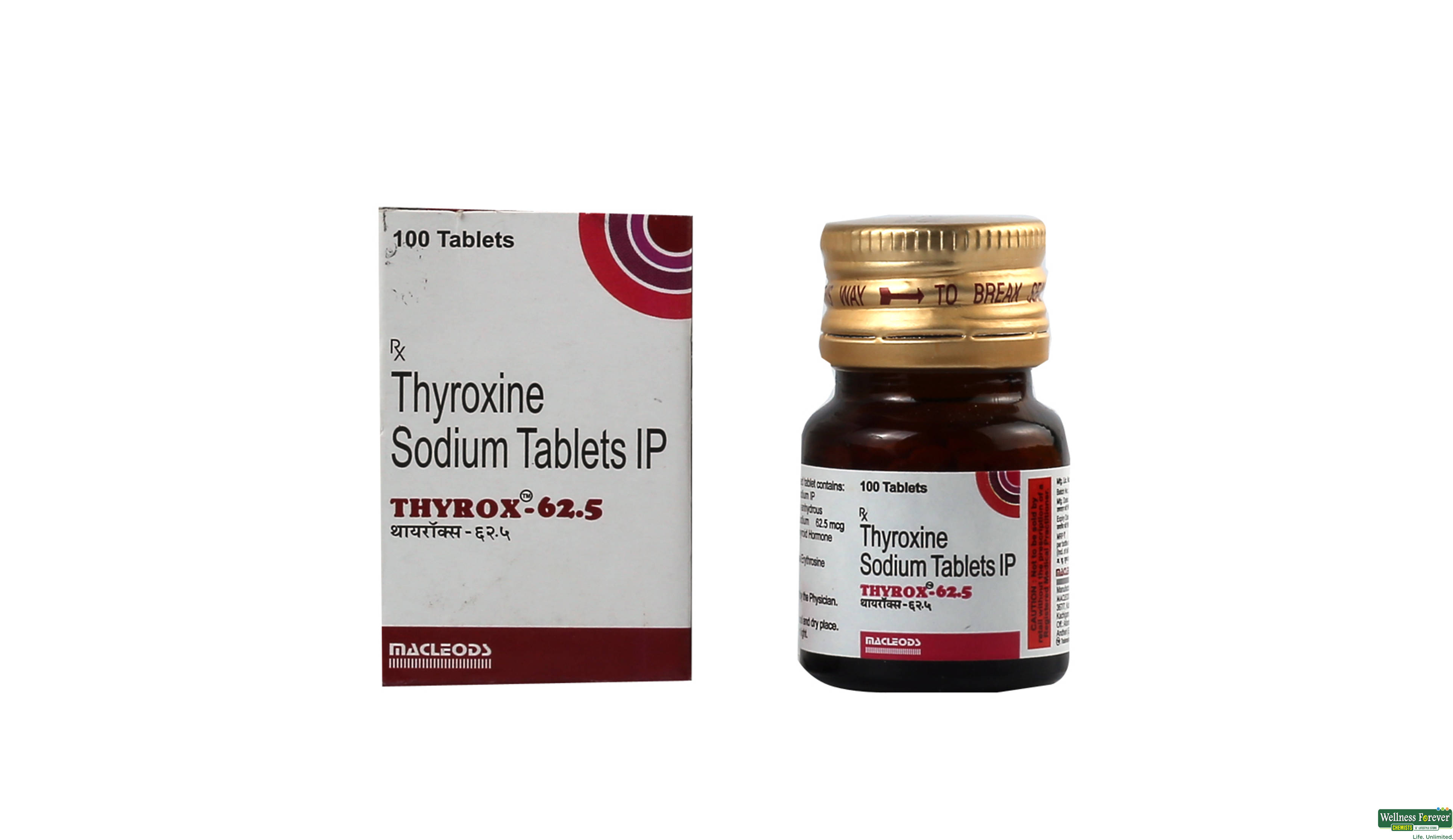 THYROX 62.5MG 100TAB- 1, 100TAB, 