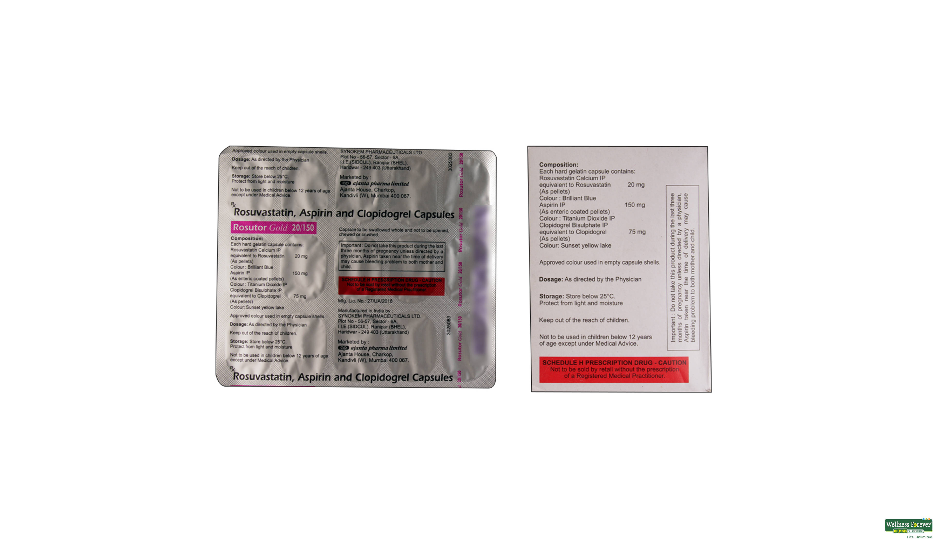 ROSUTOR-GOLD 20/150MG 15CAP- 2, 15CAP, 