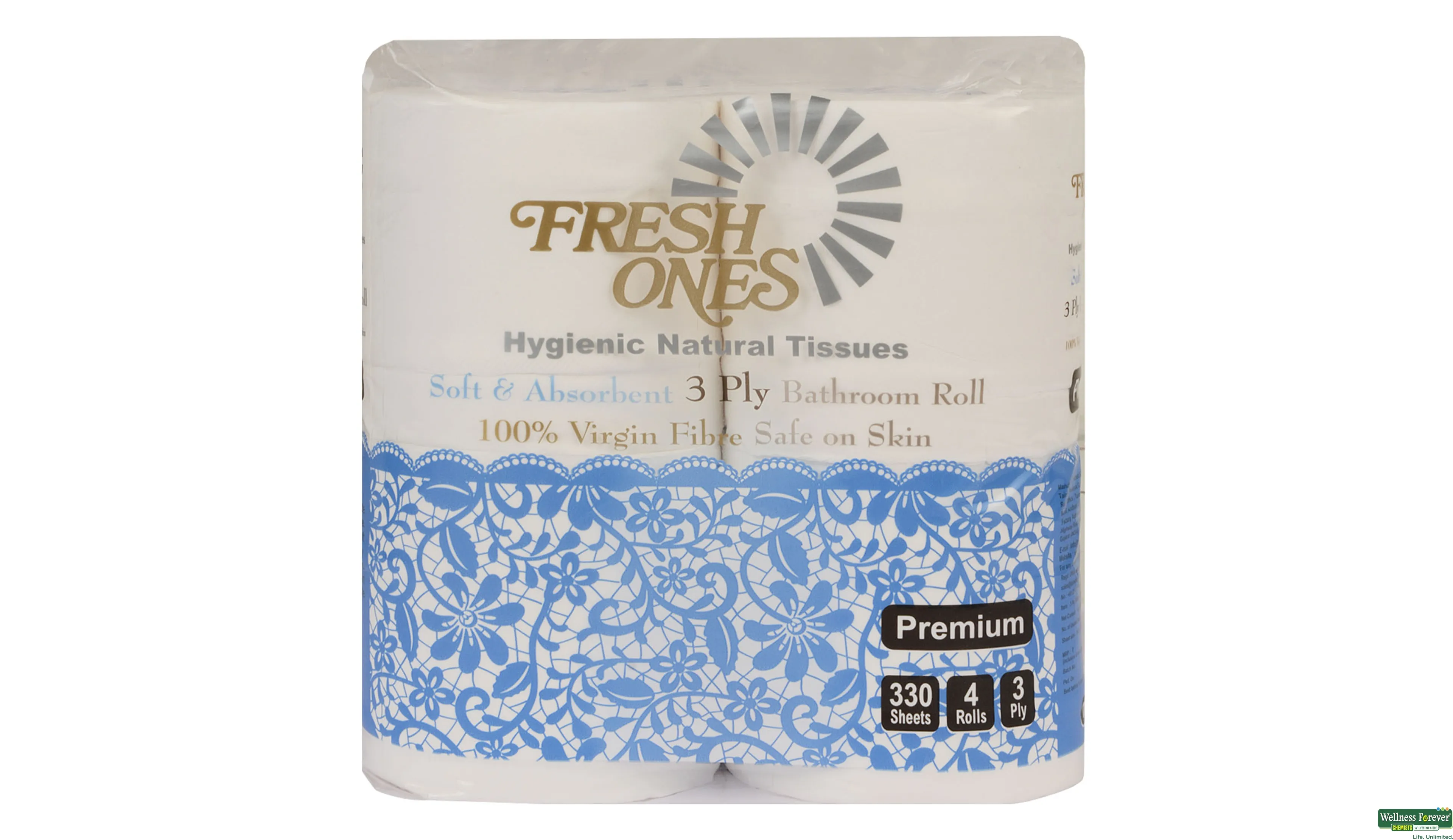 FRESH ONES BATHROOM ROLLS 4X3PLY 1PC- 1, 1PC, 