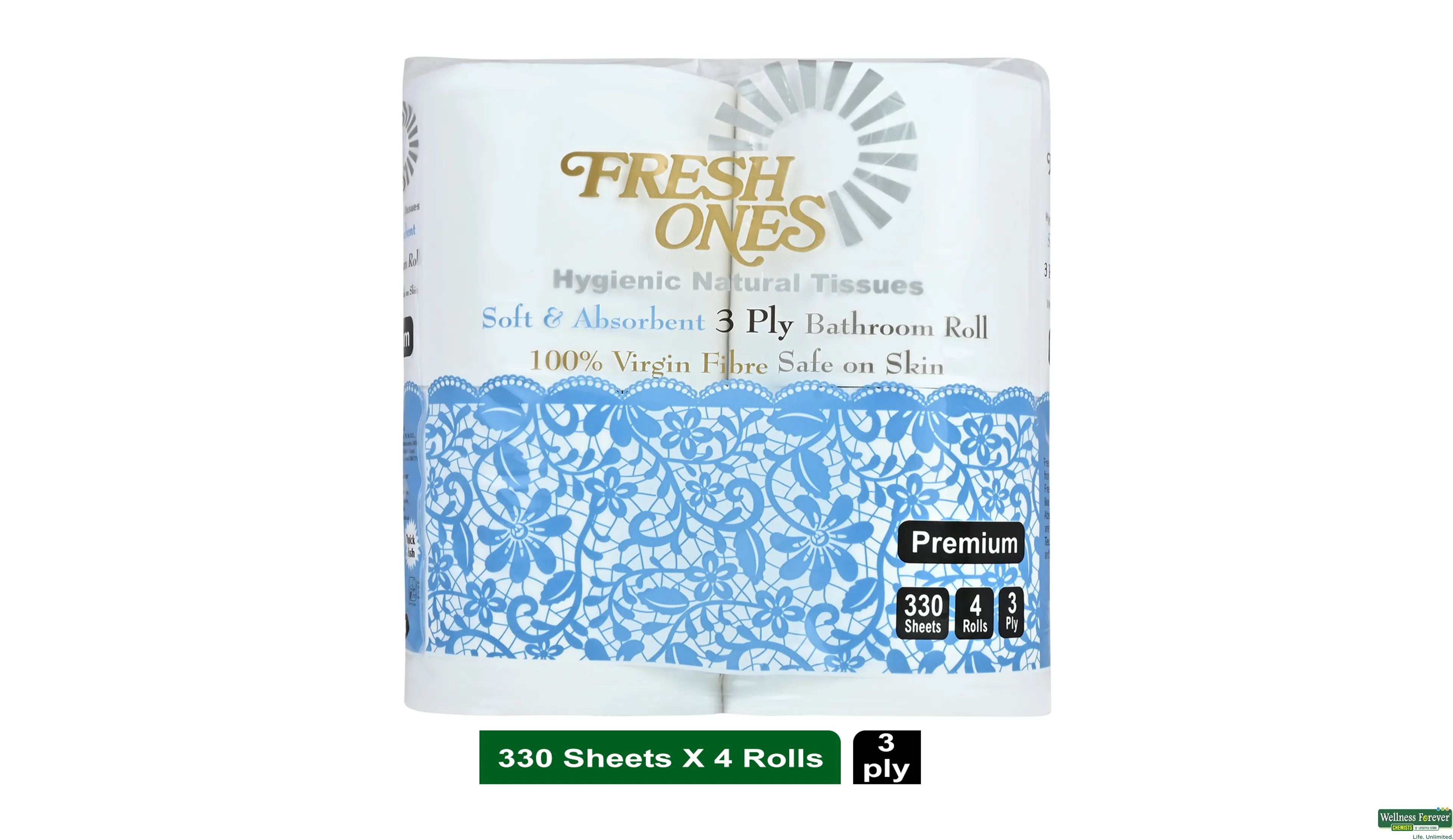 FRESH ONES BATHROOM ROLLS 4X3PLY 1PC- 3, 1PC, 