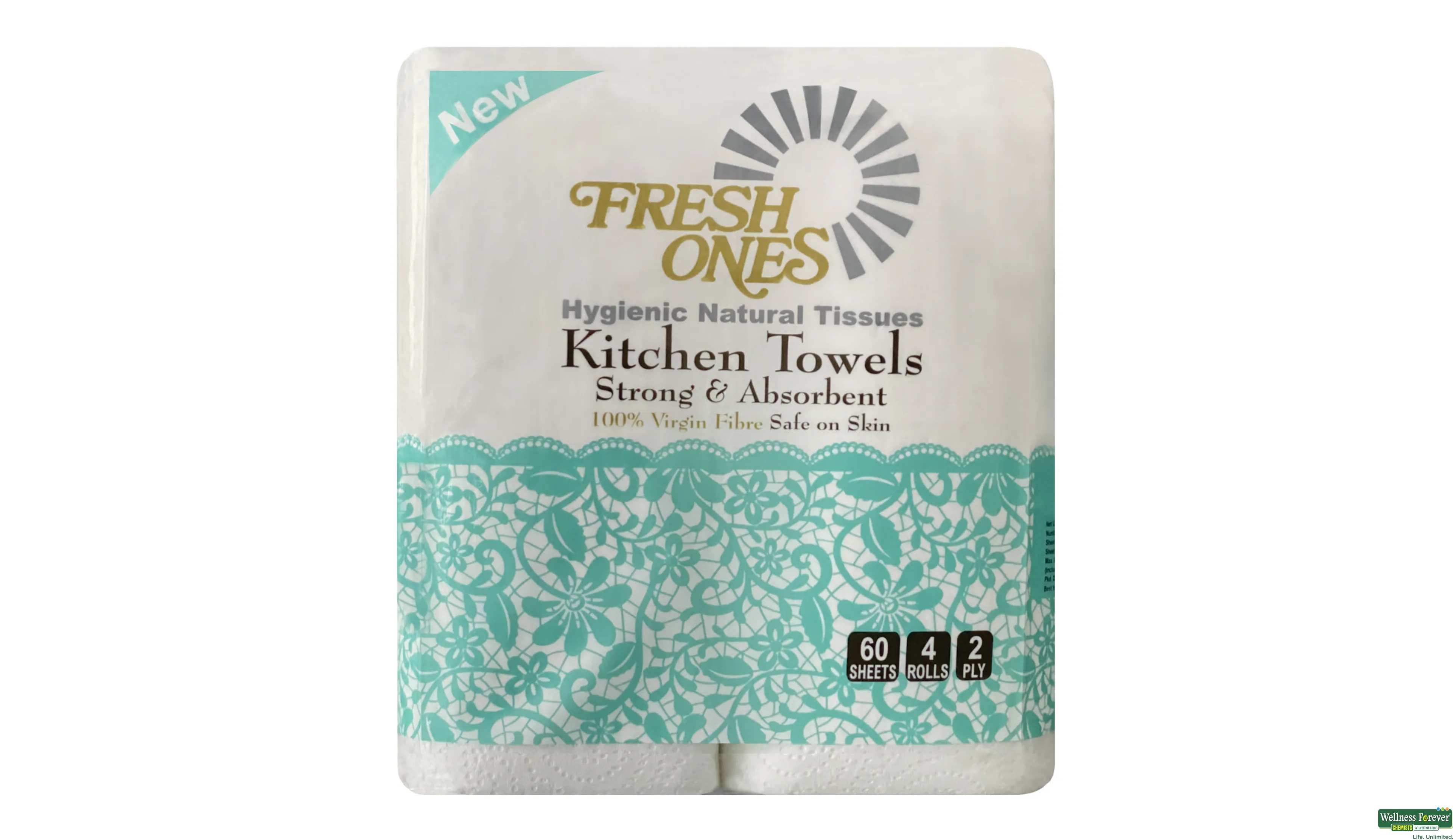 FRESH ONES KITCHEN TOWEL 4 ROLLX2PLY 1PC- 1, 1PC, 