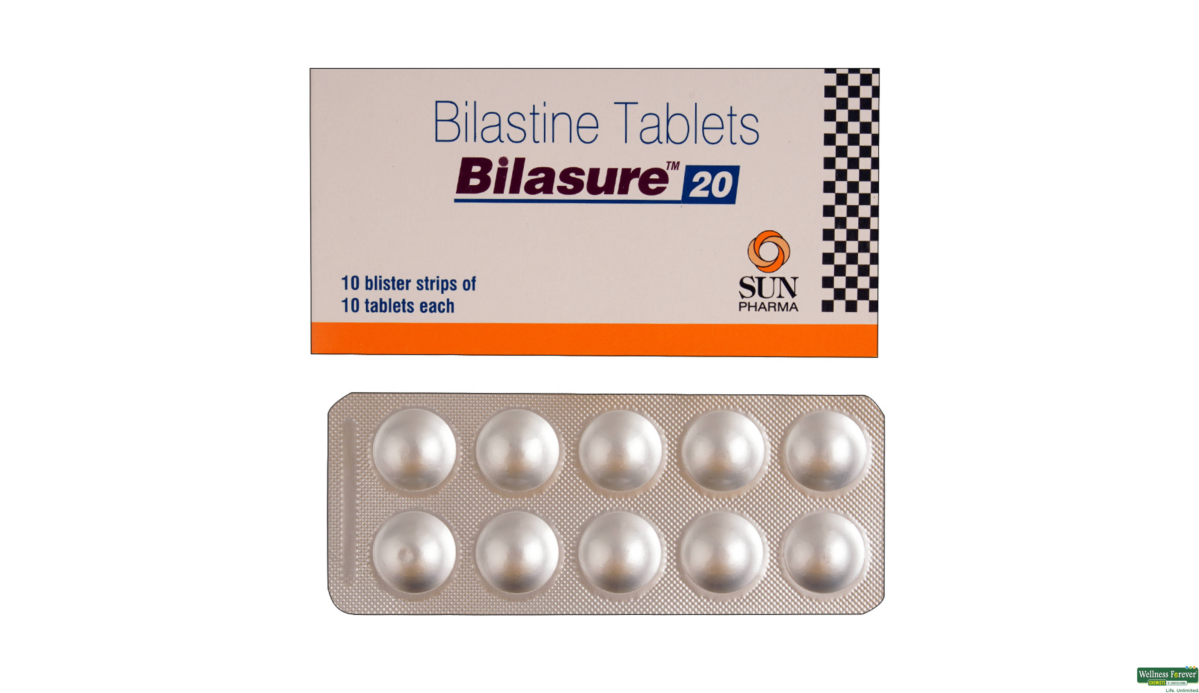 BILASURE 20MG 10TAB- 1, 10TAB, 