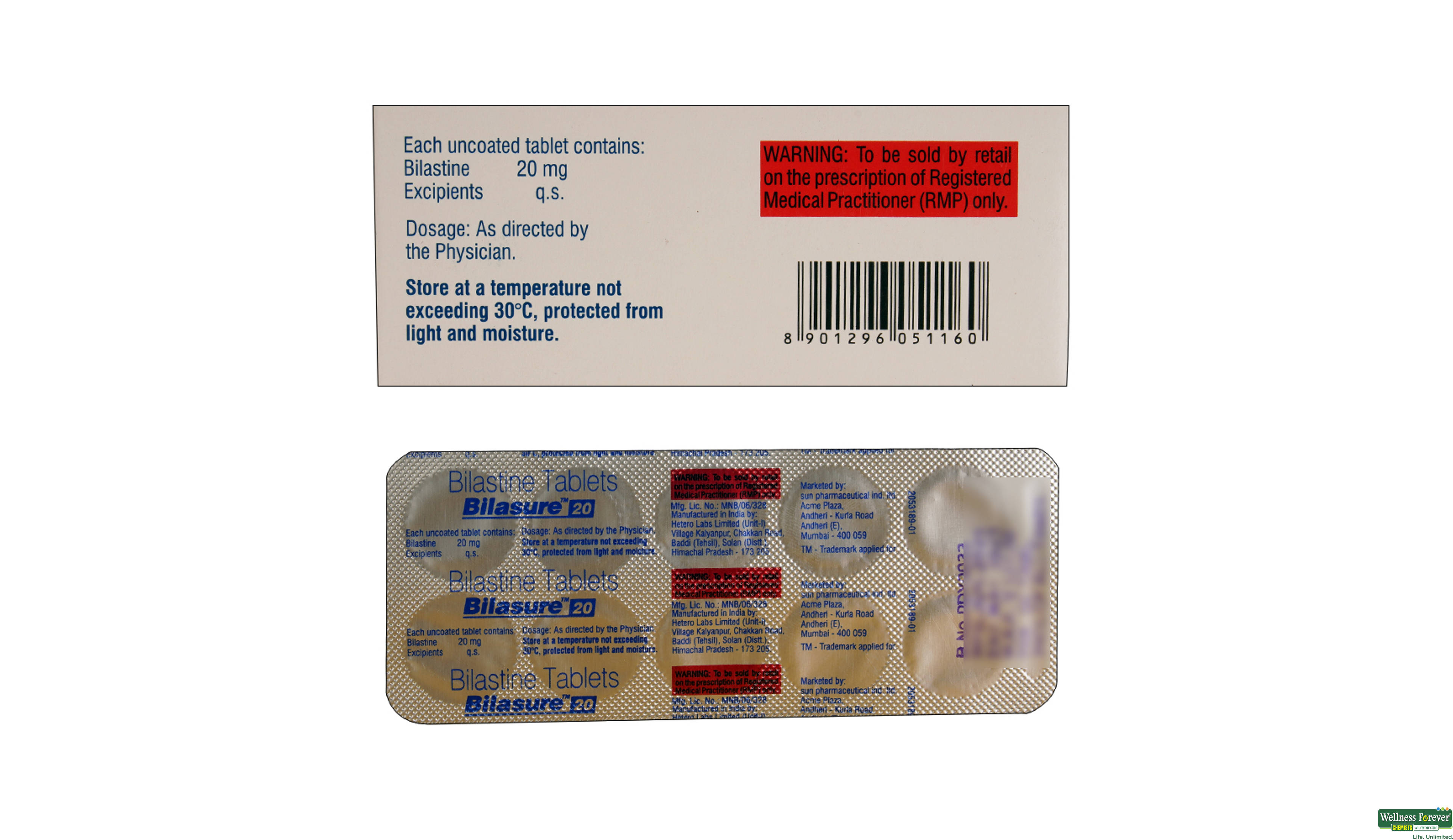 BILASURE 20MG 10TAB- 2, 10TAB, 