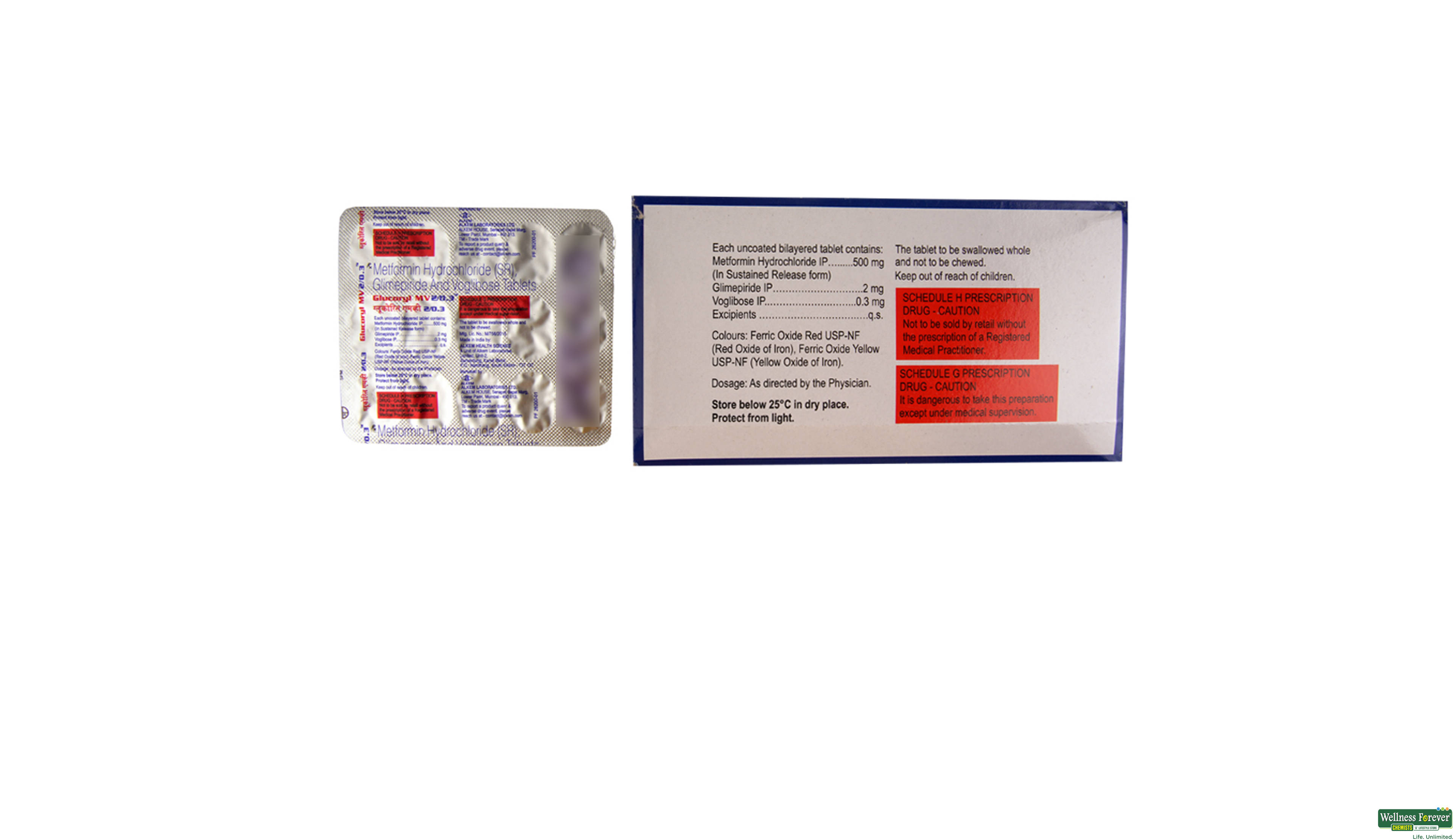 GLUCORYL-MV 2/0.3MG 15TAB- 2, 15TAB, 