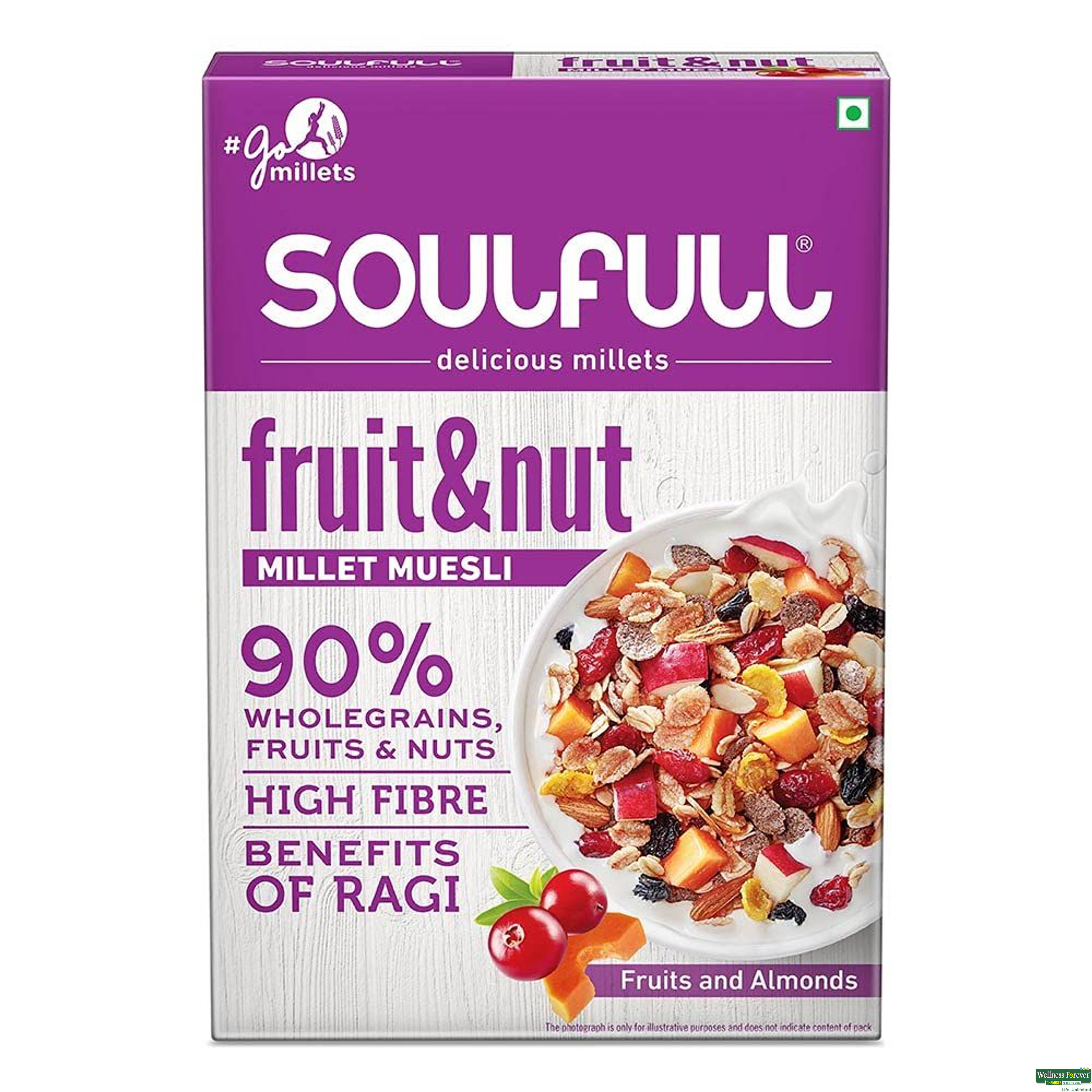 SOULFULL MILLET MUESLI FRUIT/NUT 500GM-image