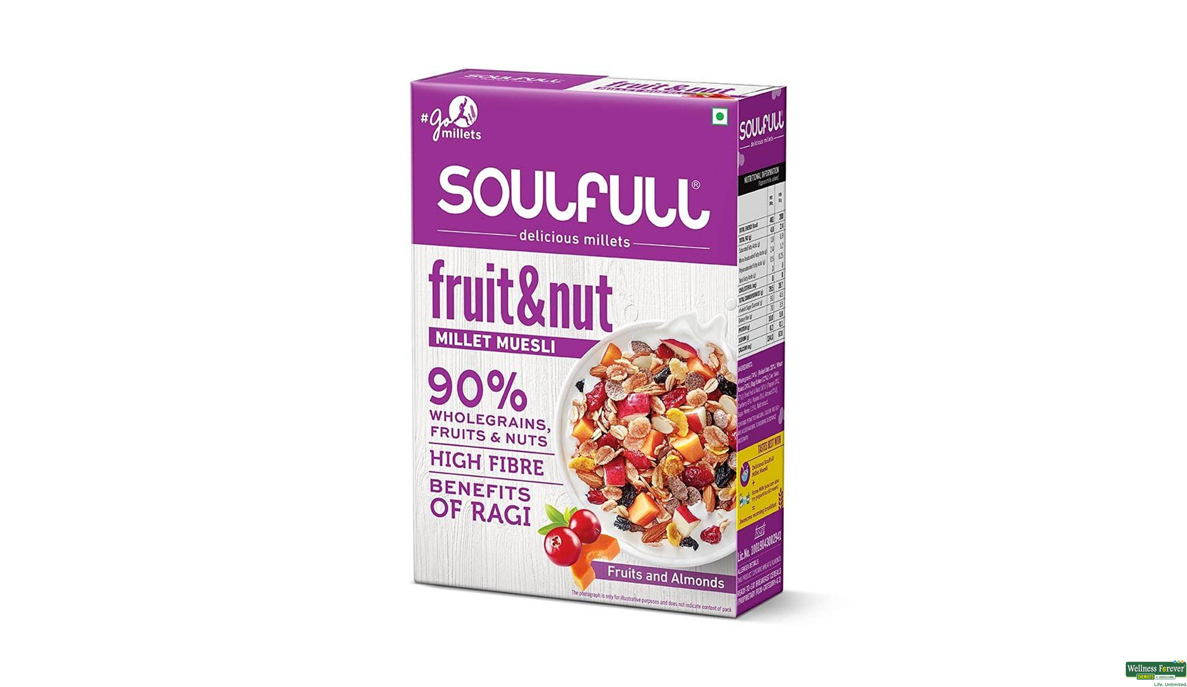 SOULFULL MILLET MUESLI FRUIT/NUT 500GM- 2, 500GM, 