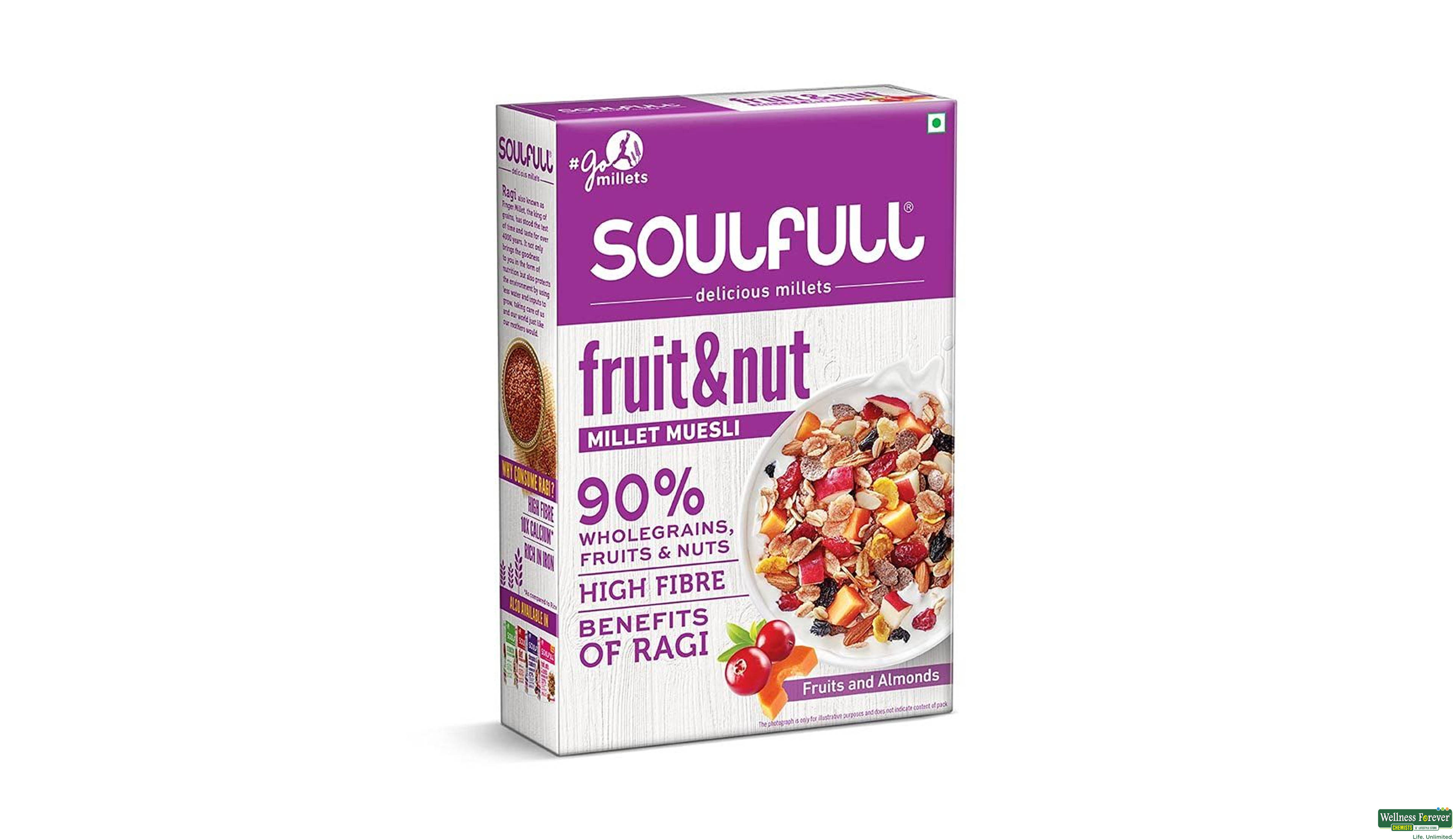 SOULFULL MILLET MUESLI FRUIT/NUT 500GM- 3, 500GM, 