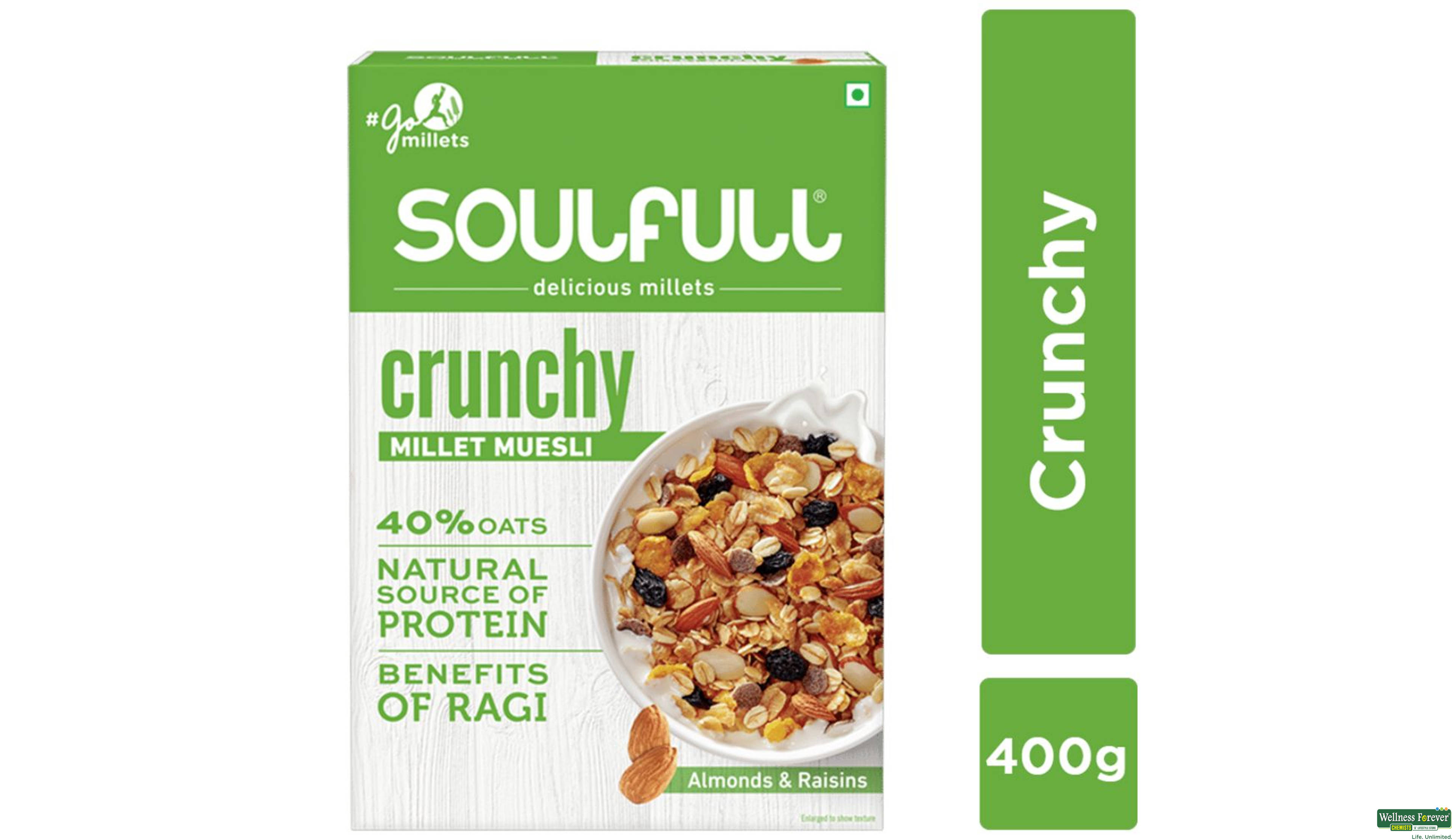 SOULFULL MILLET MUESLI CRUNCHY 500GM- 1, 500GM, null
