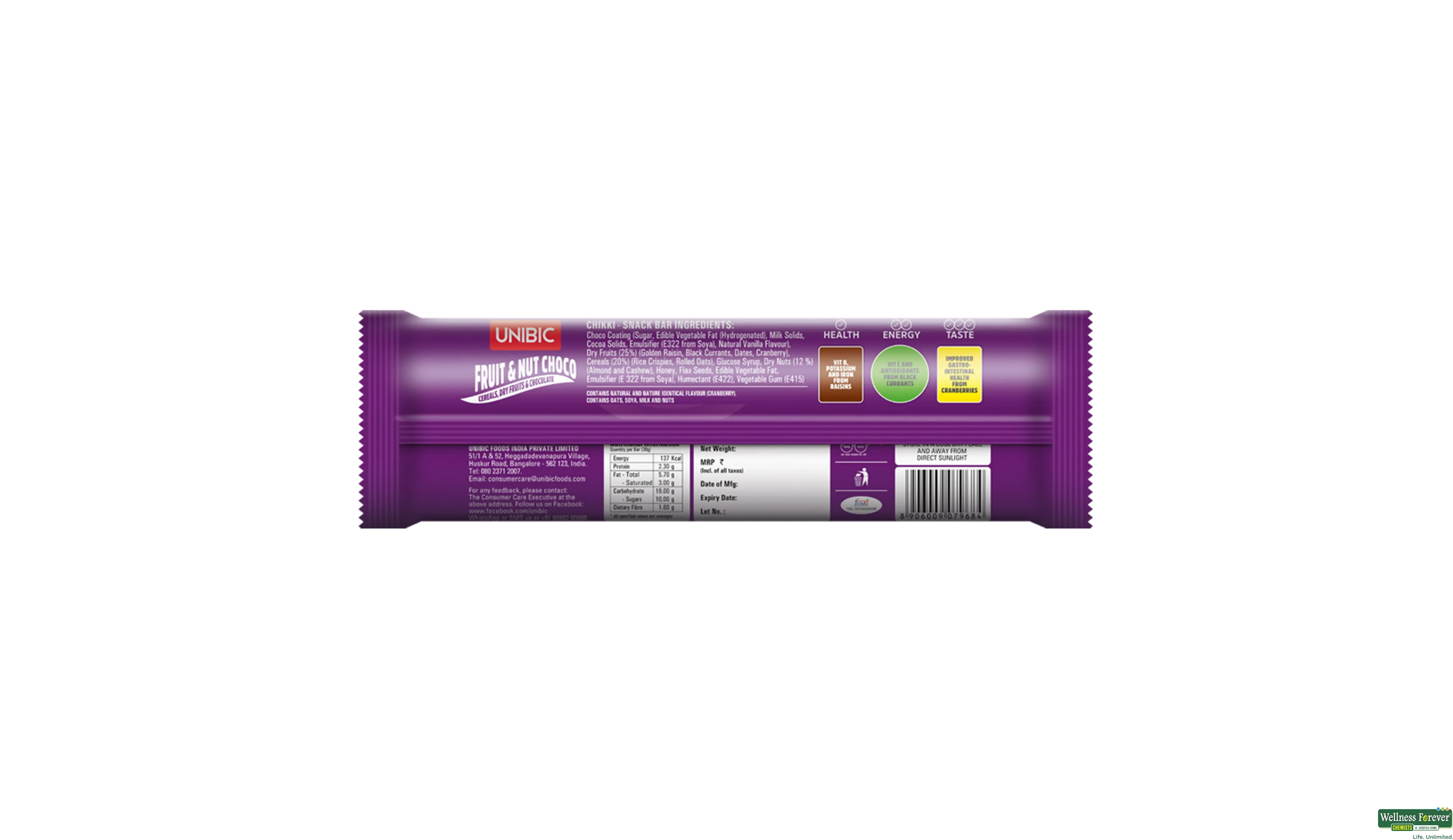 UNIBIC SNACK BAR ALMOND/OATS 30GM- 2, 30GM, null