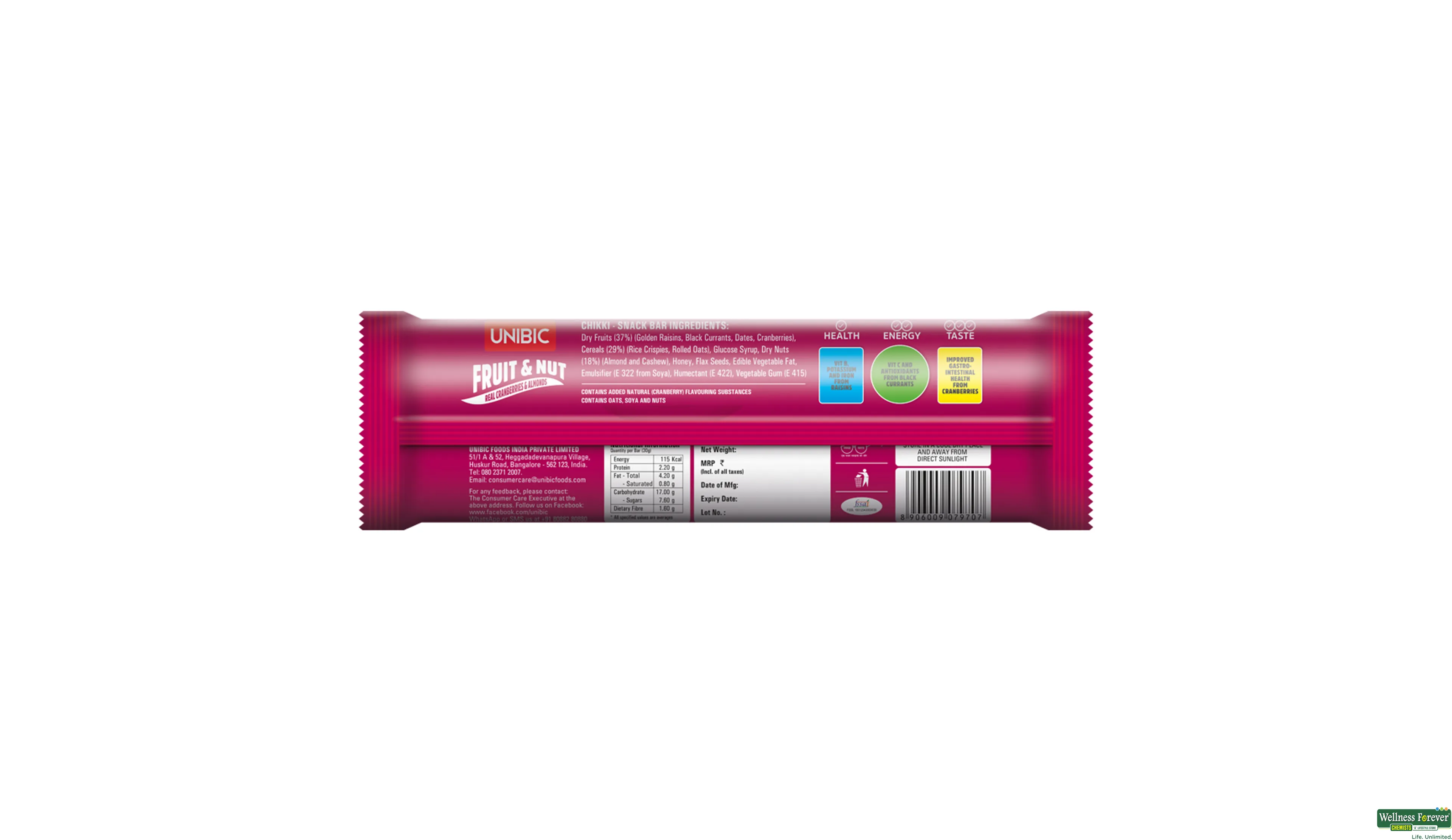 UNIBIC SNACK BAR FRUIT/NUT 30GM- 2, 30GM, null