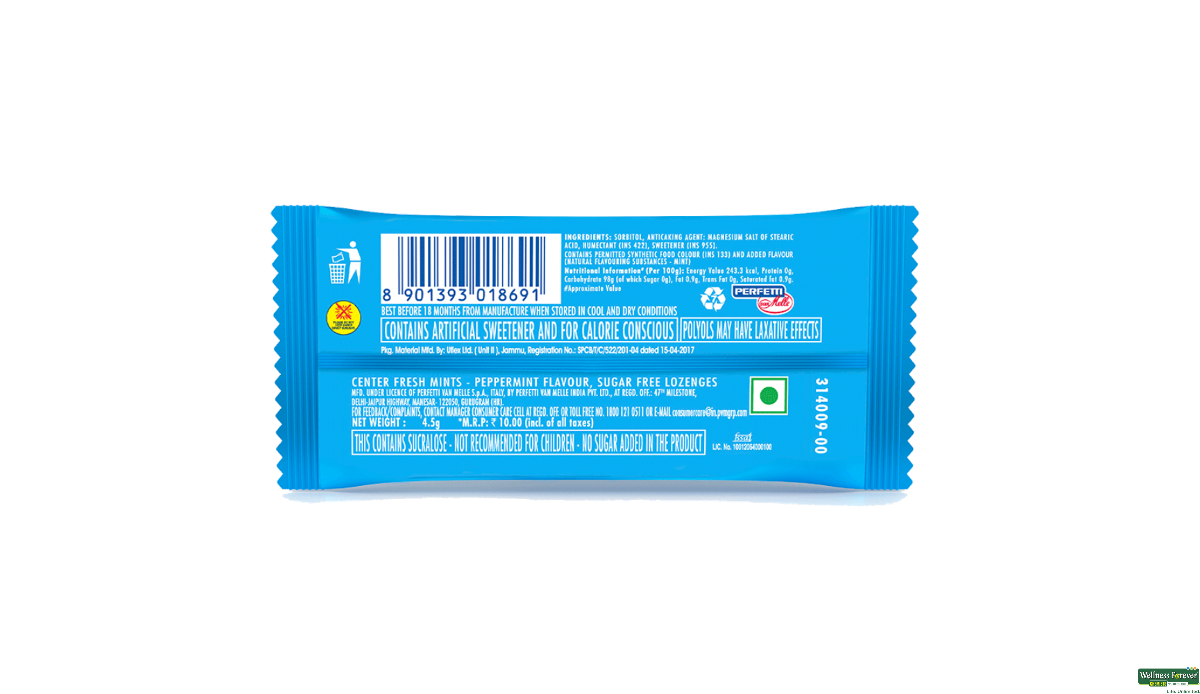 CENTER FRESH MINT PEPERMINT 4.5GM- 2, 4.5GM, 