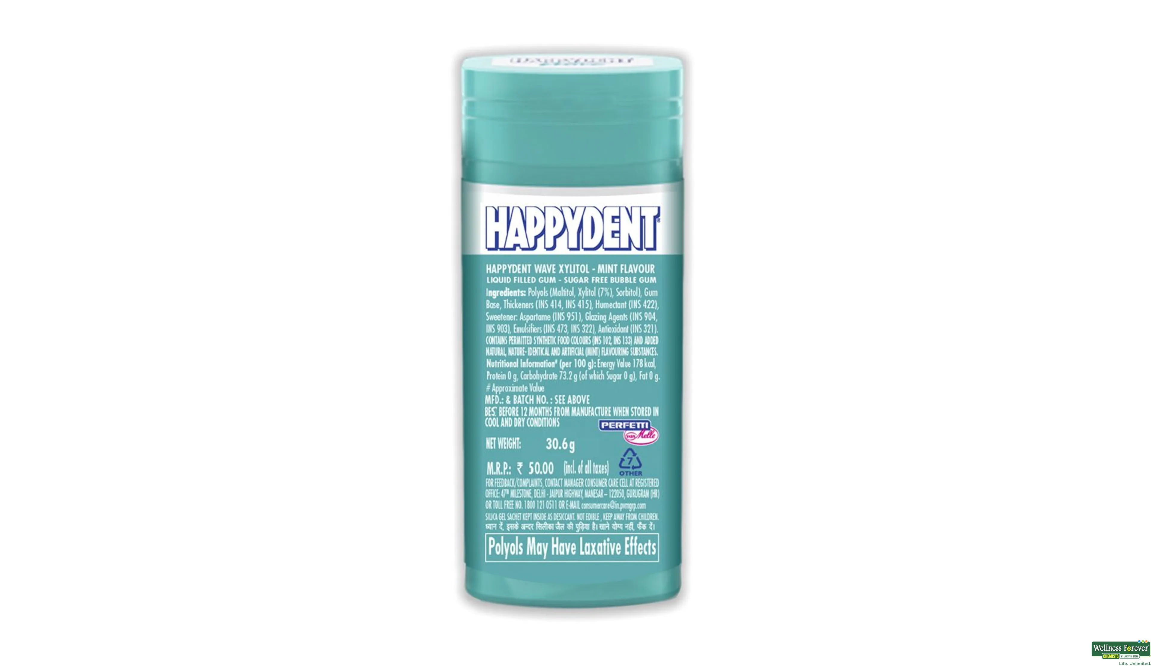 HAPPYDENT CHEW GUM S/F WAVE MINT 28.9GM- 2, 28.9GM, 