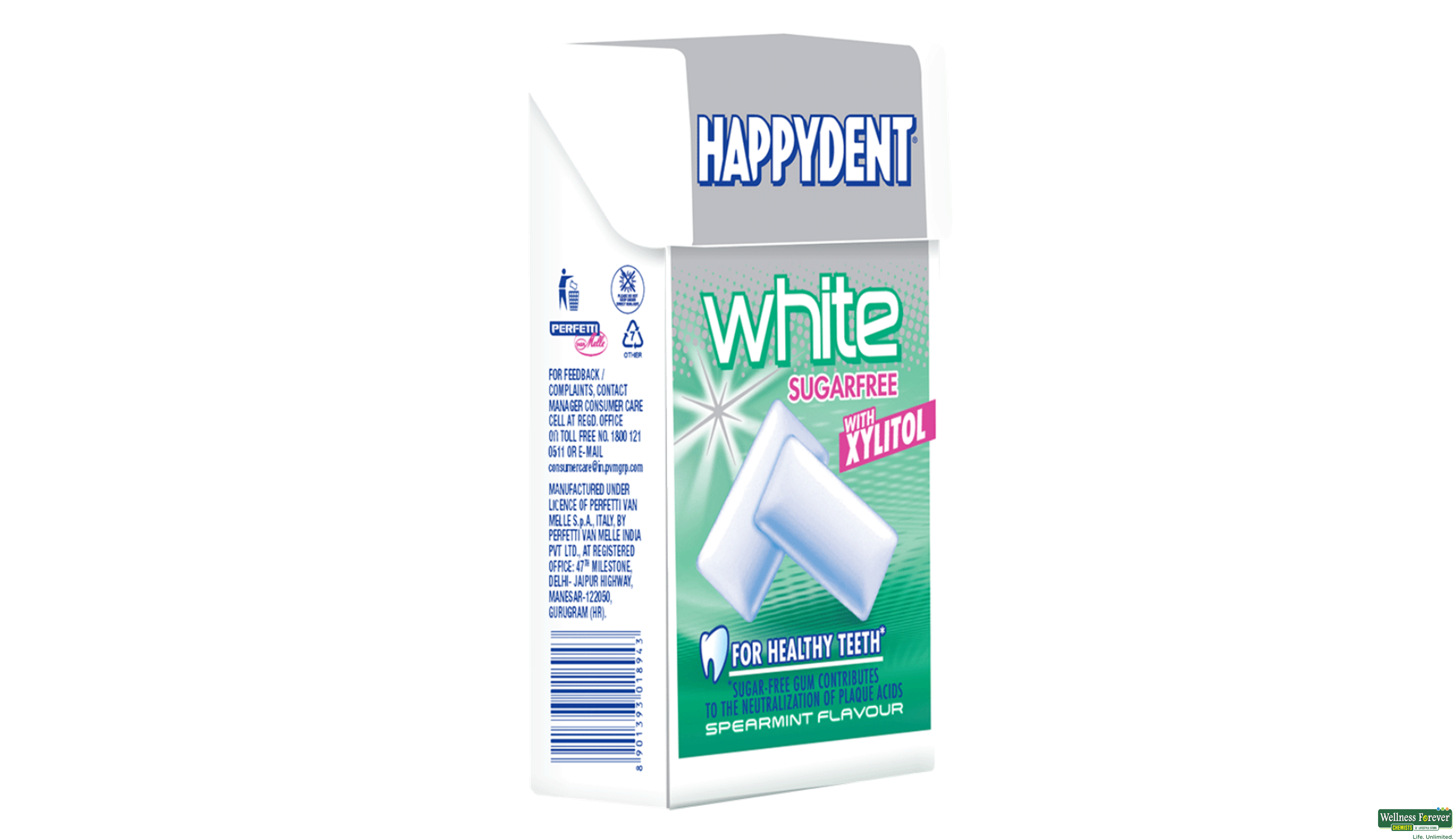 HAPPYDENT CHEW GUM S/F WHTE XYLST 16.5GM- 3, 16.5GM, 