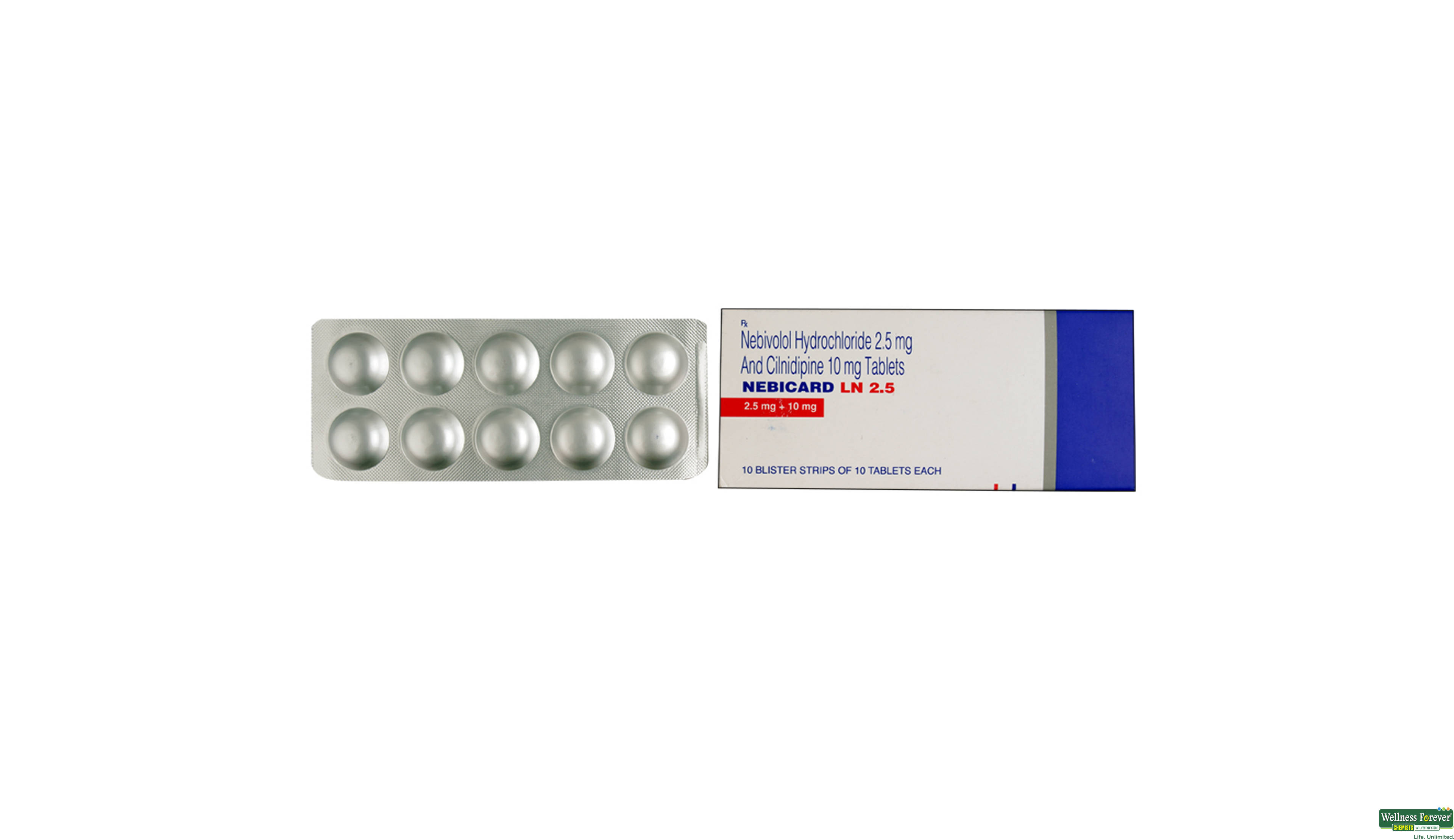 NEBICARD-LN 2.5MG 10TAB- 1, 10TAB, 