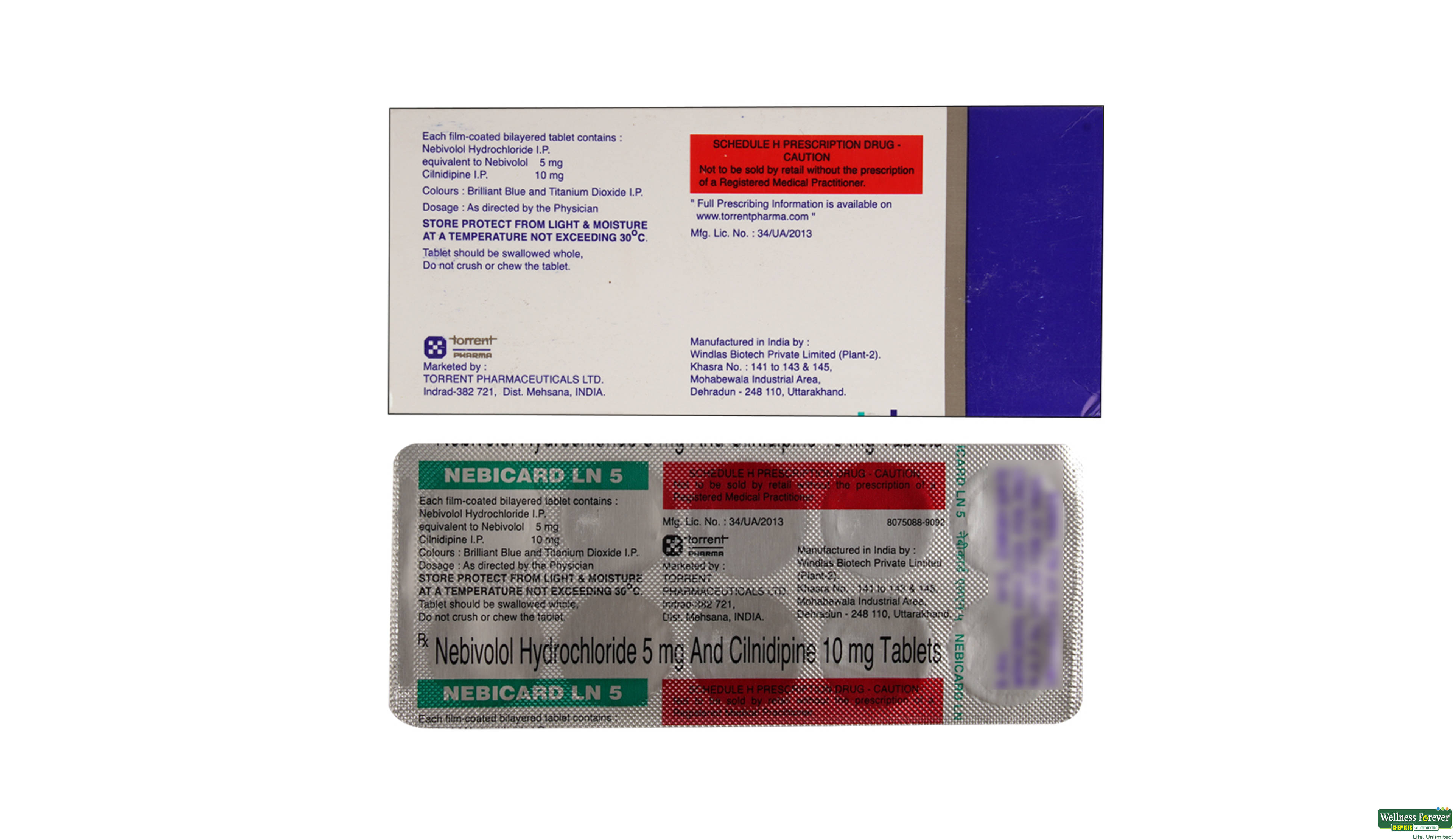 NEBICARD-LN 5MG 10TAB- 2, 10TAB, 