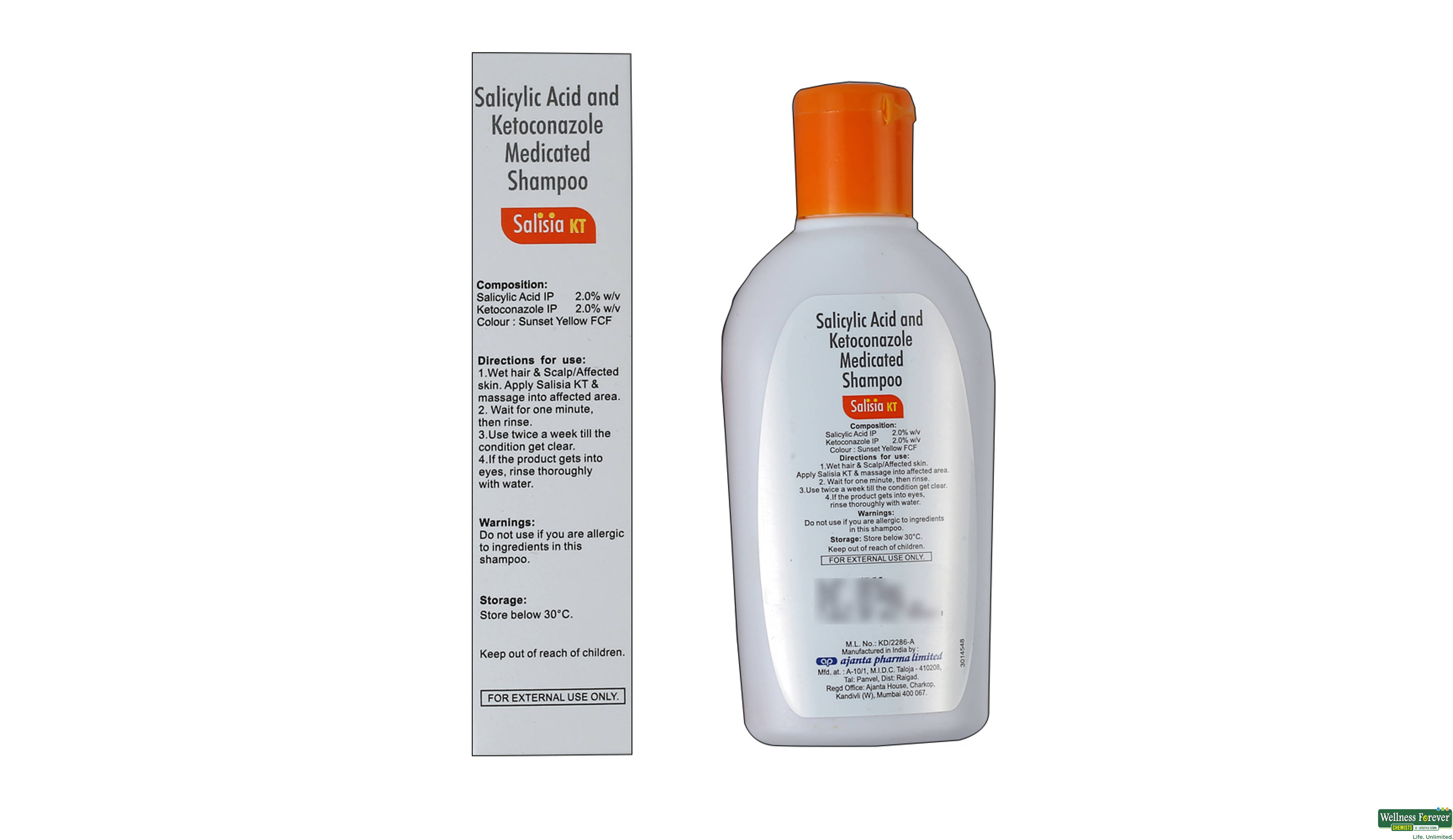 SALISIA-KT SHMP 75ML- 2, 75ML, • Reduces flaking, scaling, and itching associated with severe dandruff and seborrheic dermatitis.
• Helps prevent the recurrence of dandruff.
• Soothes the scalp and reduces inflammation.