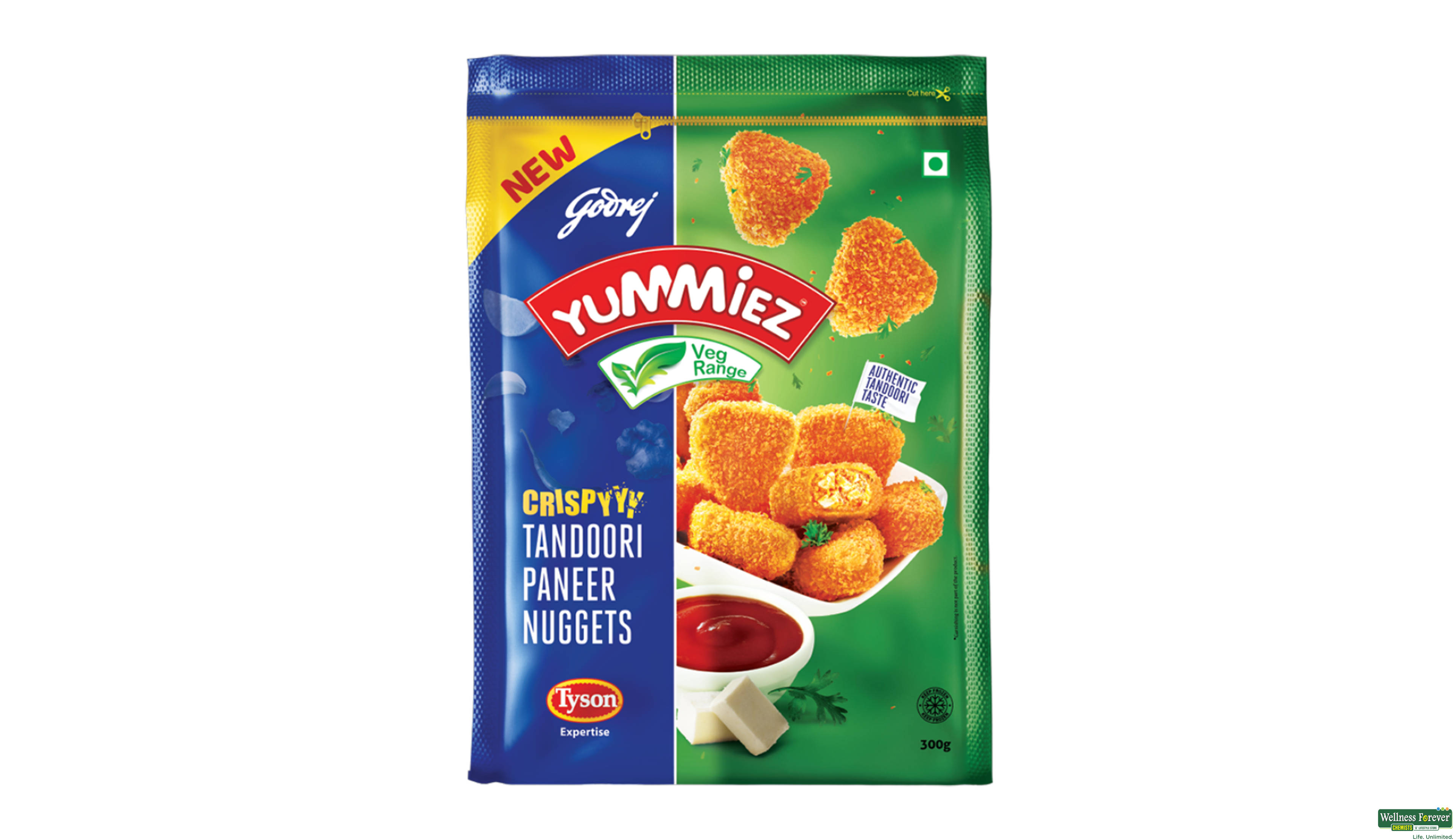 YUMMIEZ VEG NUGGETS TAND PANEER 300GM- 1, 300GM, null