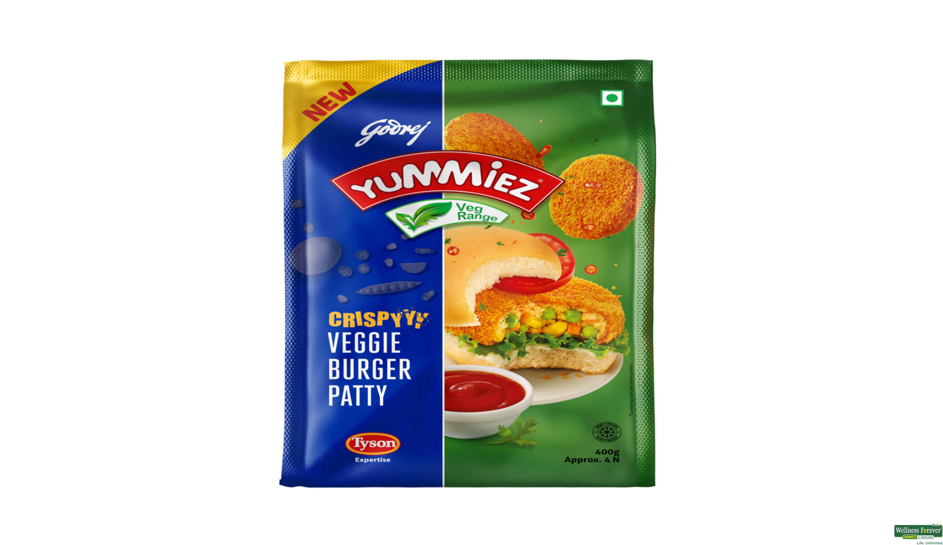 YUMMIEZ VEG BURGER PATTY MASALA 440GM- 1, 440GM, null