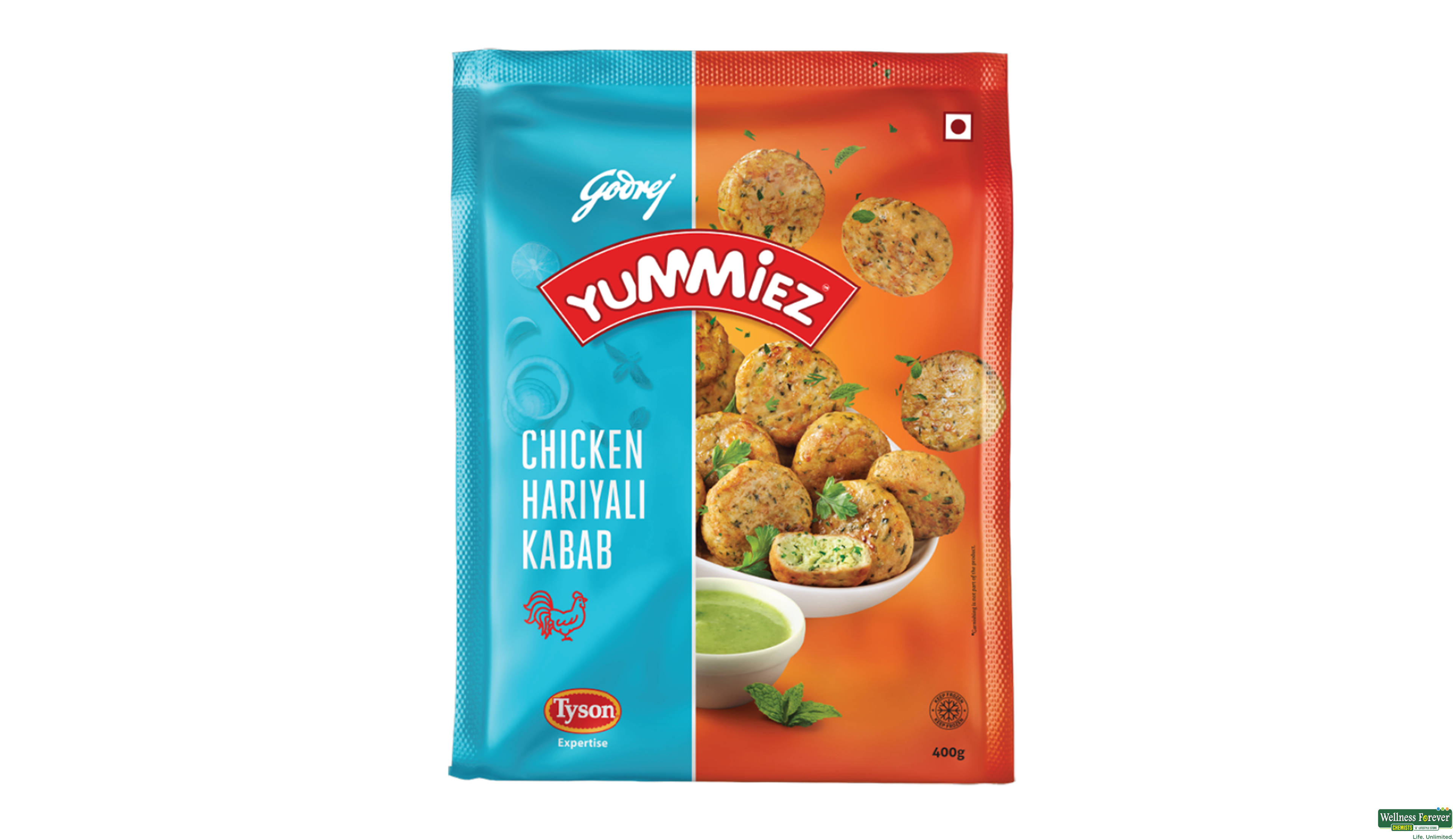 YUMMIEZ CHI HARIYALI KABAB ROYALE 400GM- 1, 400GM, null