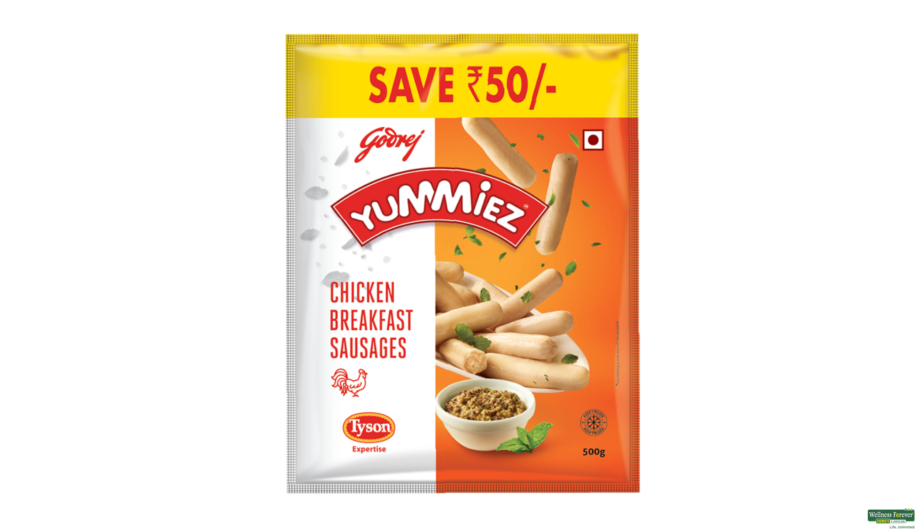 YUMMIEZ CHI BREAK SAUSAGES 500GM- 1, 500GM, null