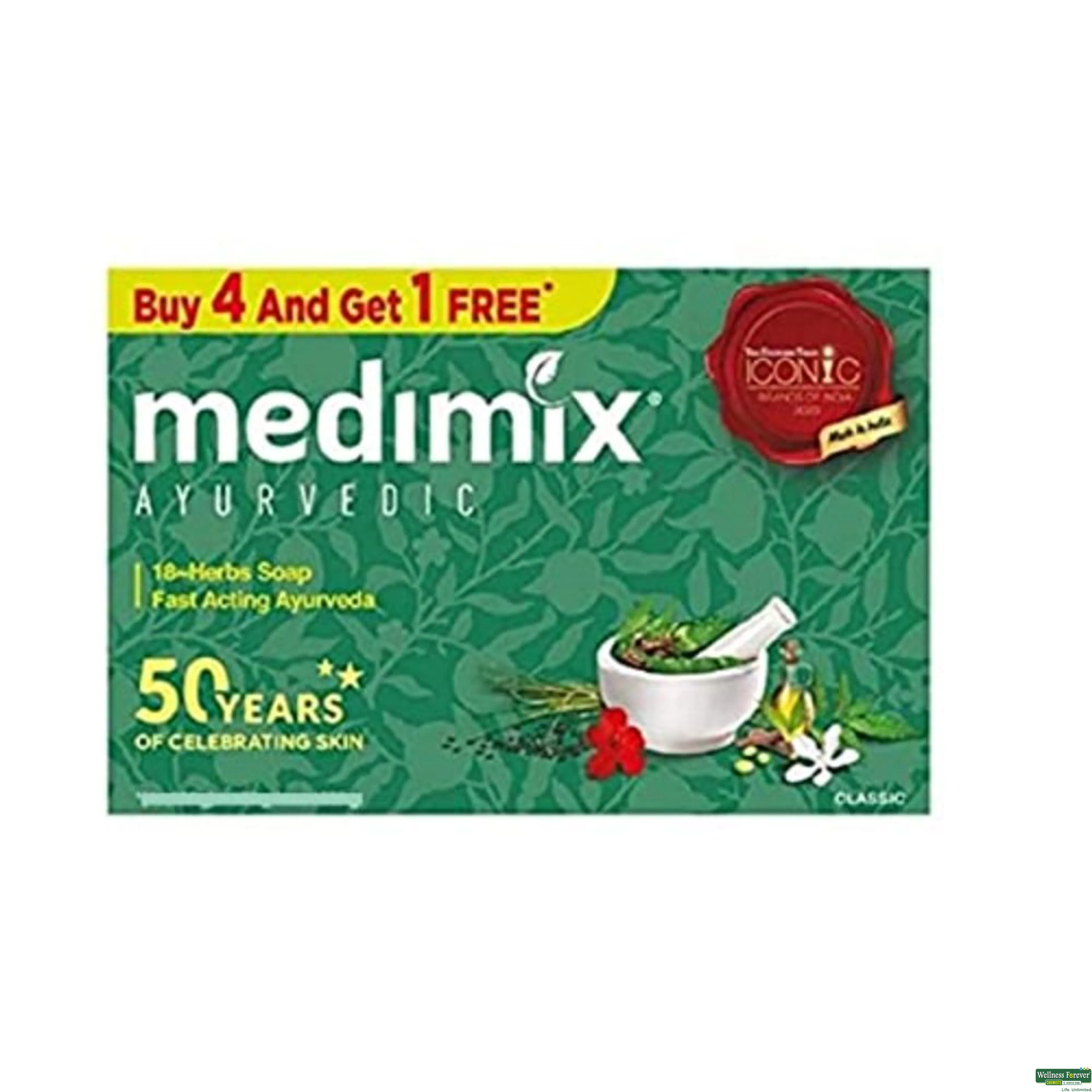 Buy MEDIMIX AYURVEDIC SANDAL AND ELADI OIL BATHING SOAP - 125G (BUY 4GET 1  EXTRA) Online & Get Upto 60% OFF at PharmEasy