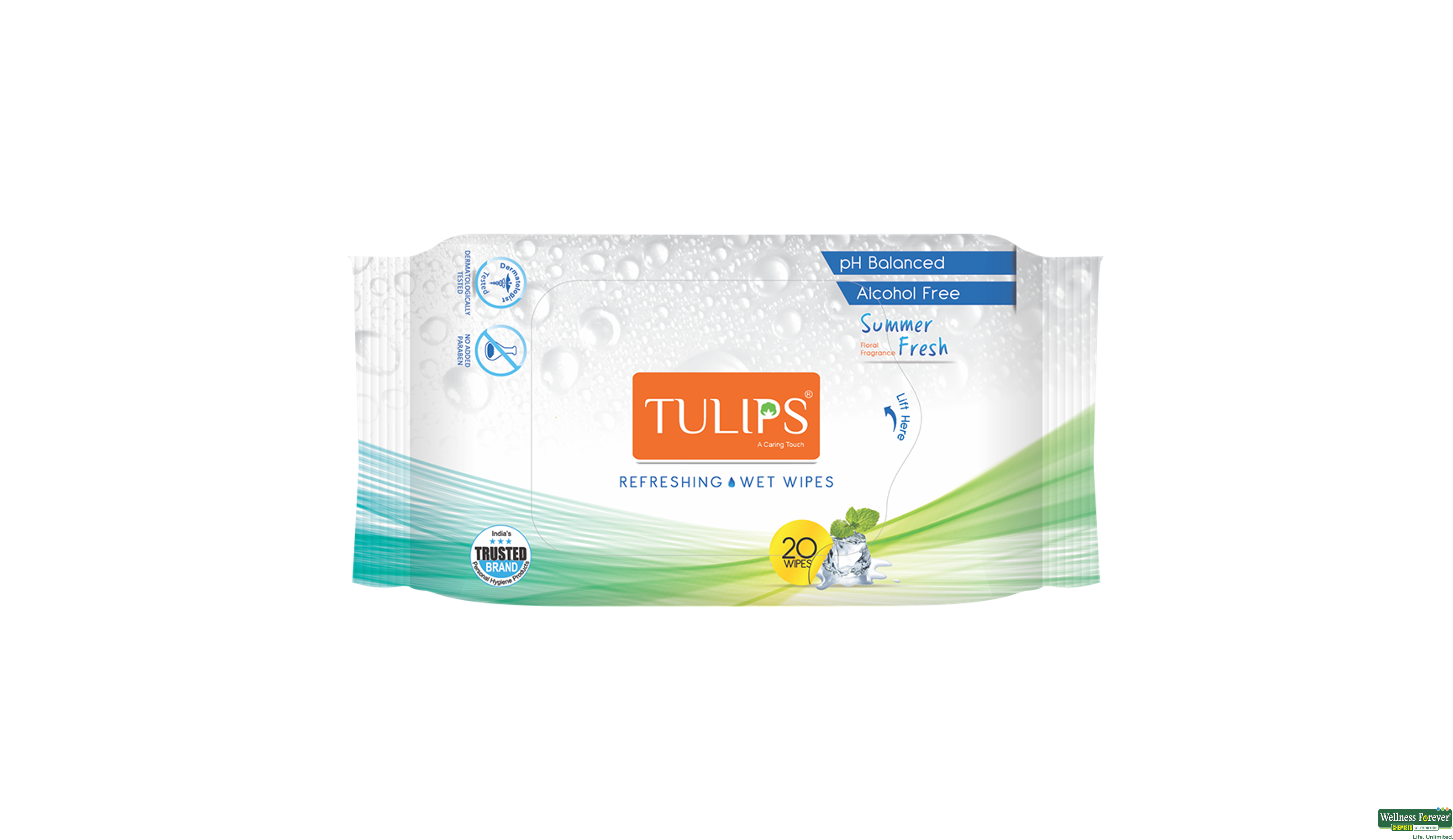 TULIPS F/WIPES SUMMER FRESH 20PC- 1, 20PC, 