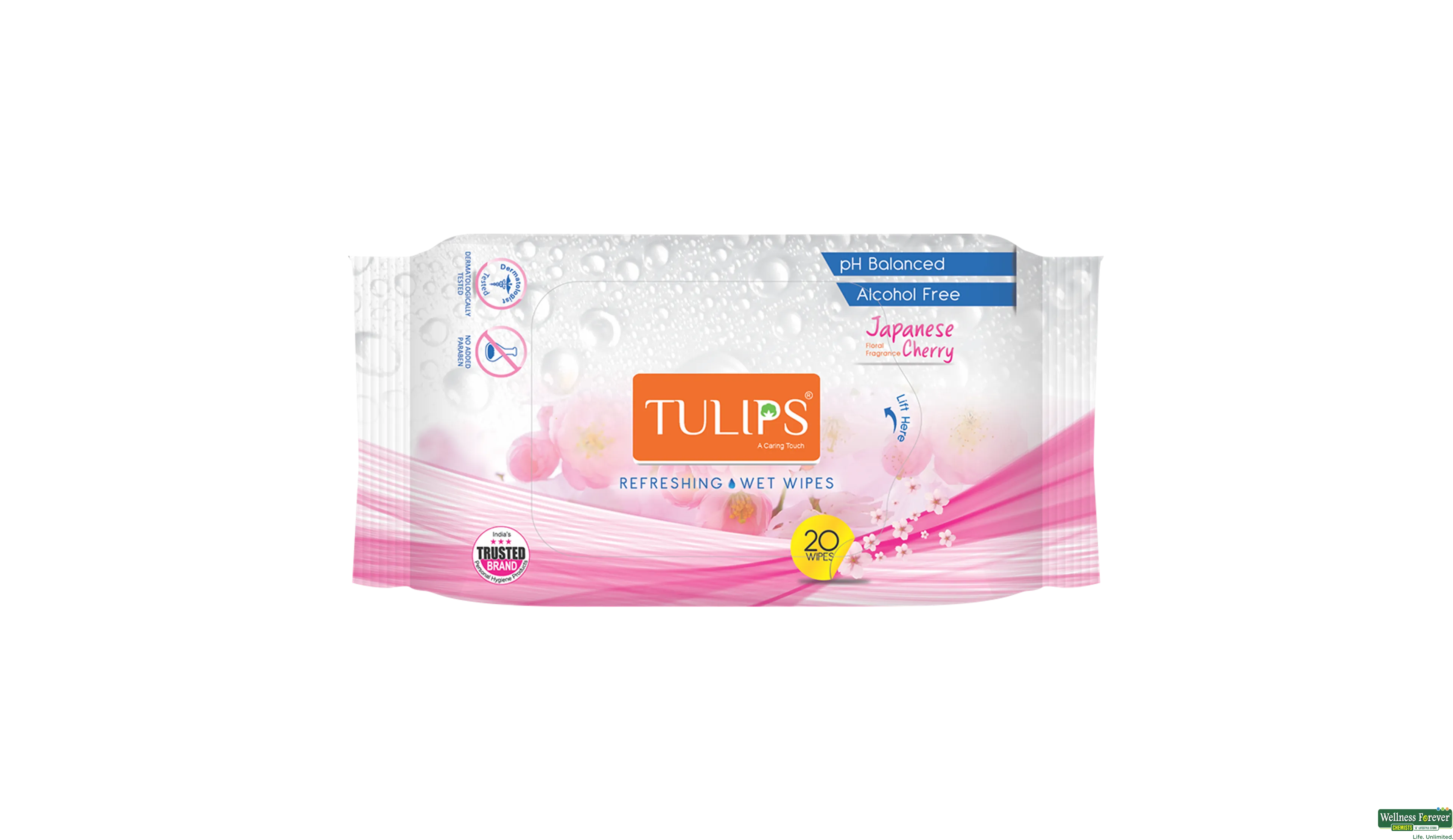 TULIPS F/WIPES JAPANESE CHERRY 20PC- 1, 20PC, 