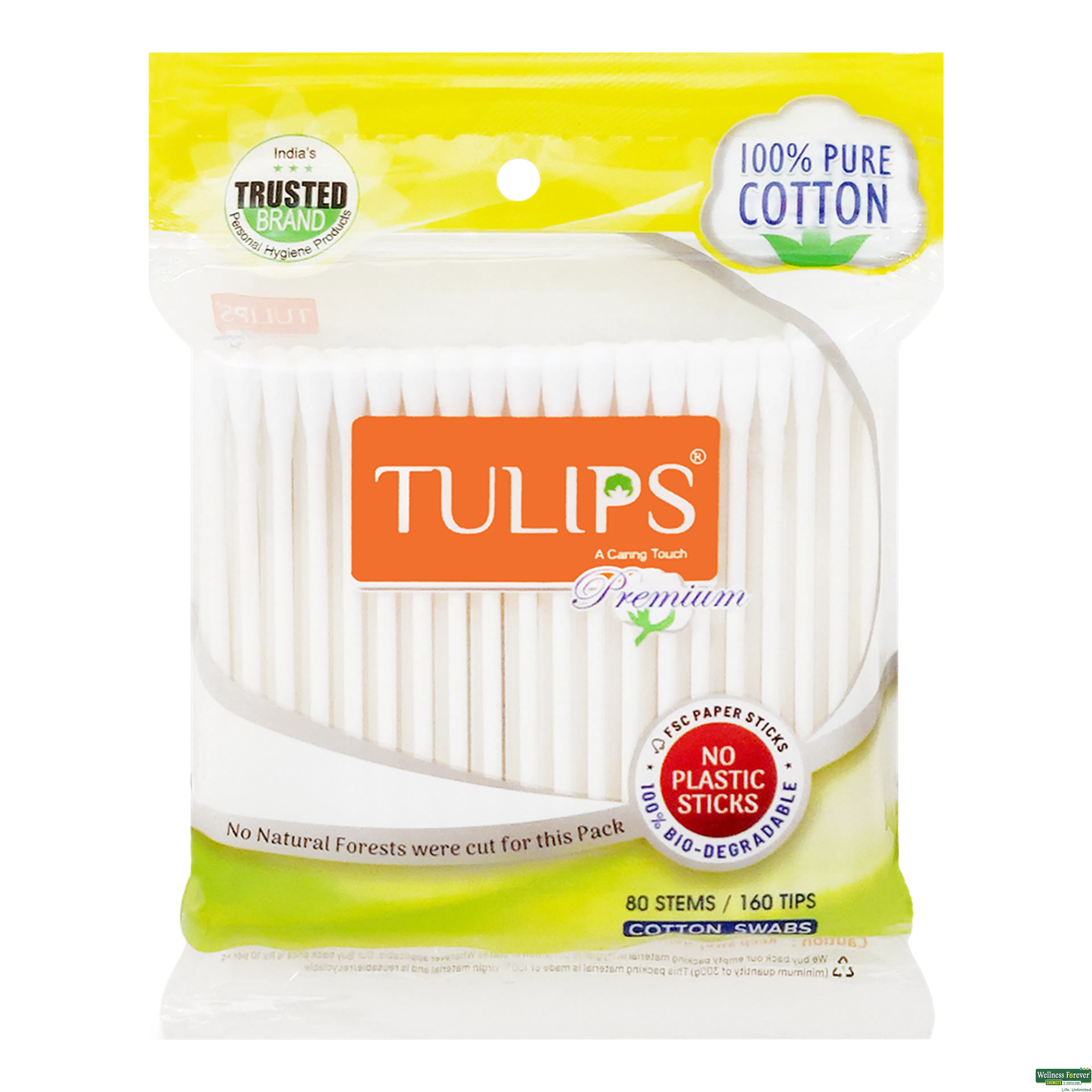 TULIPS PREMIUM EAR BUDS COTTON REF 80PC-image