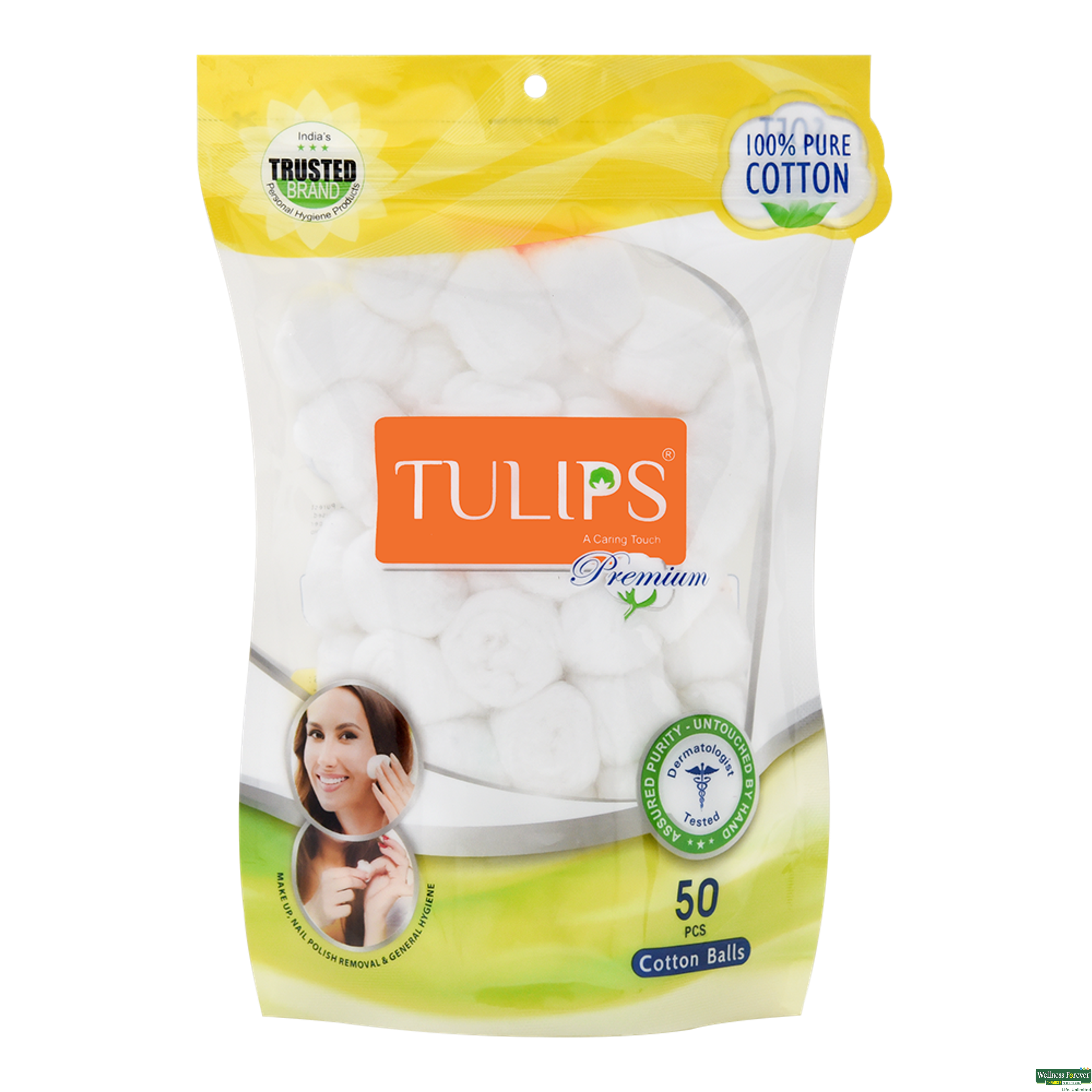 TULIPS PREMIUM COTTON BALLS 50PC-image